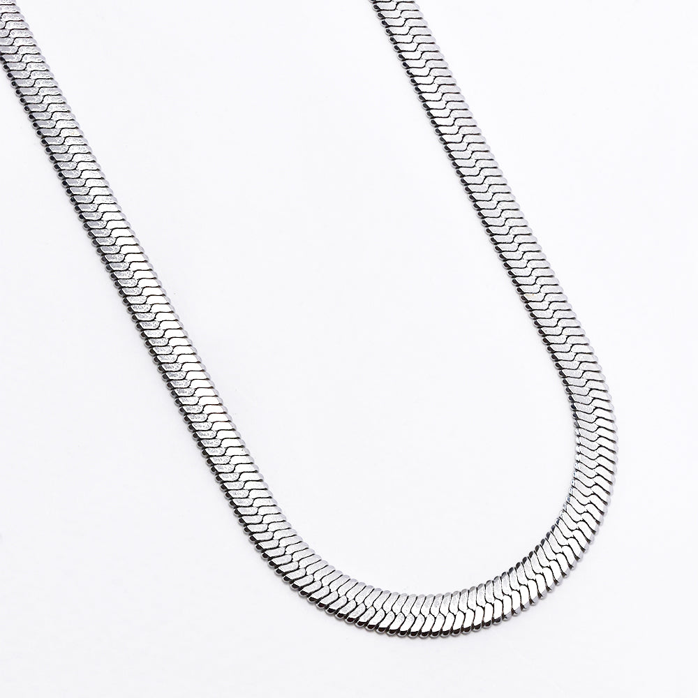 Stainless steel 5mm x 45+5cm herringbone necklace - SSYN5015
