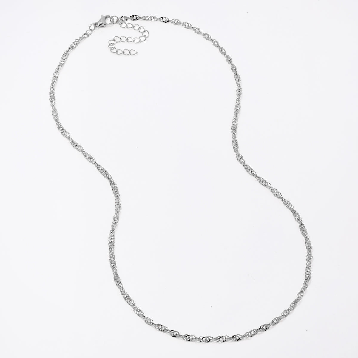 3 Pack Stainless steel 2.5mm x 45+5cm Singapore fancy chain - SSYN5045