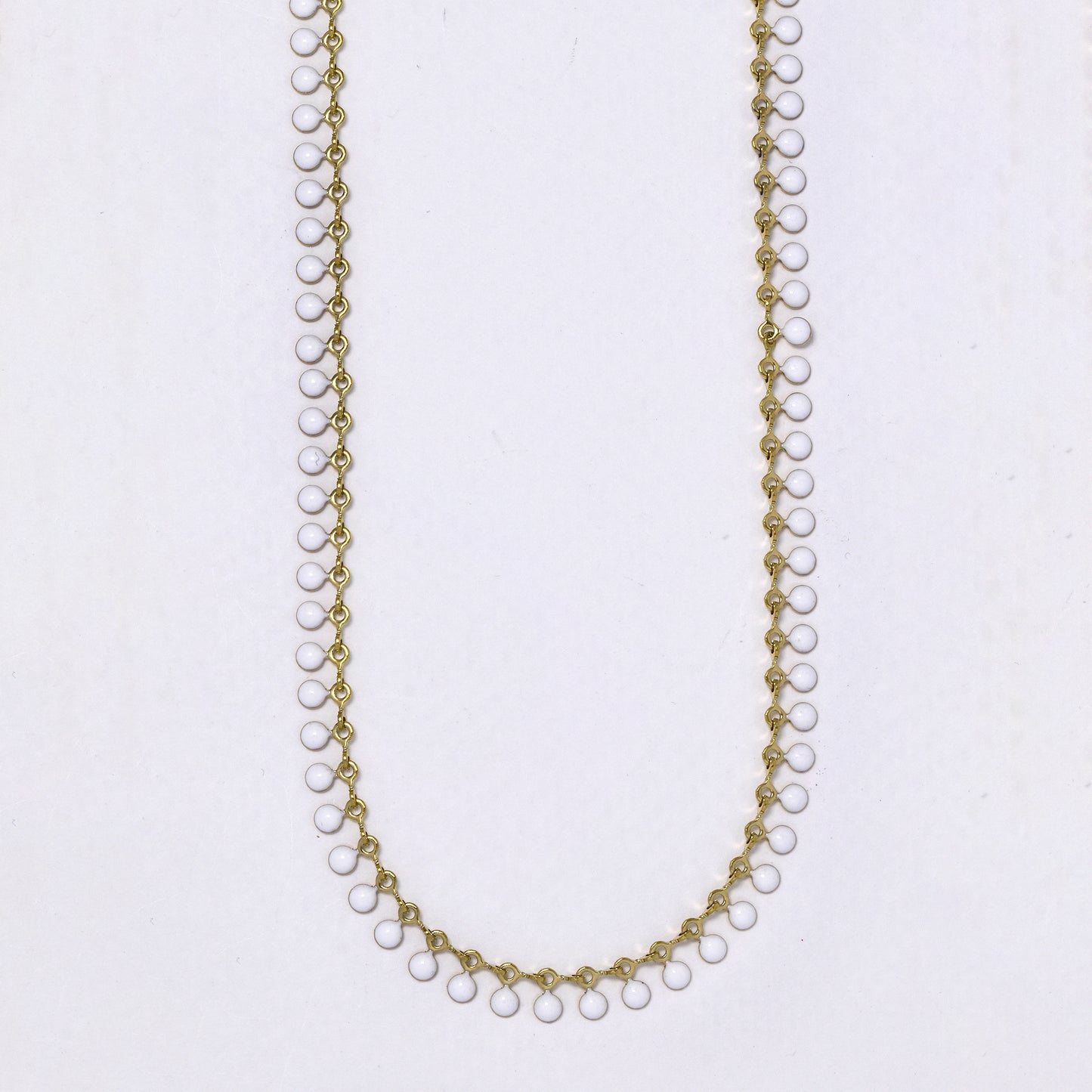 Stainless steel 40+5cm enamel disk necklace - SSYN5318