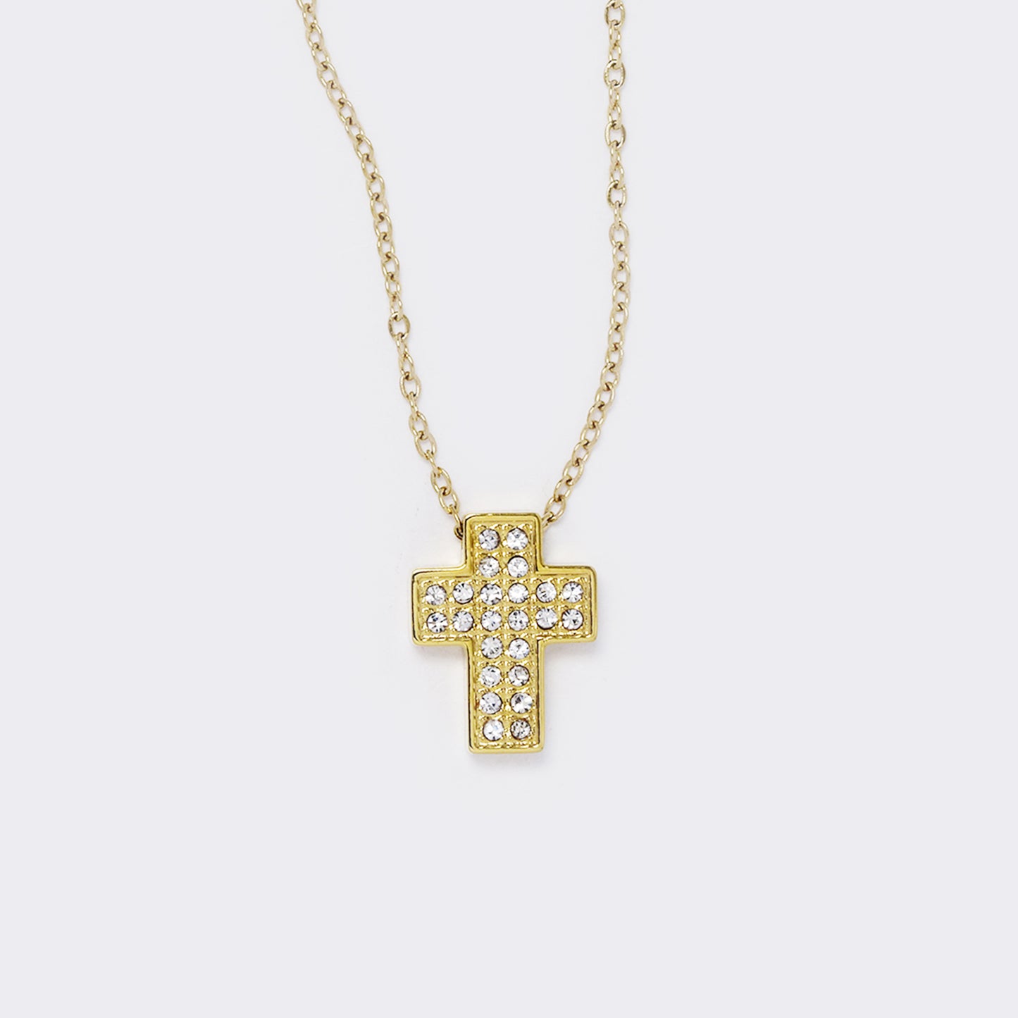 Stainless steel cz cross necklace - SSYN5571