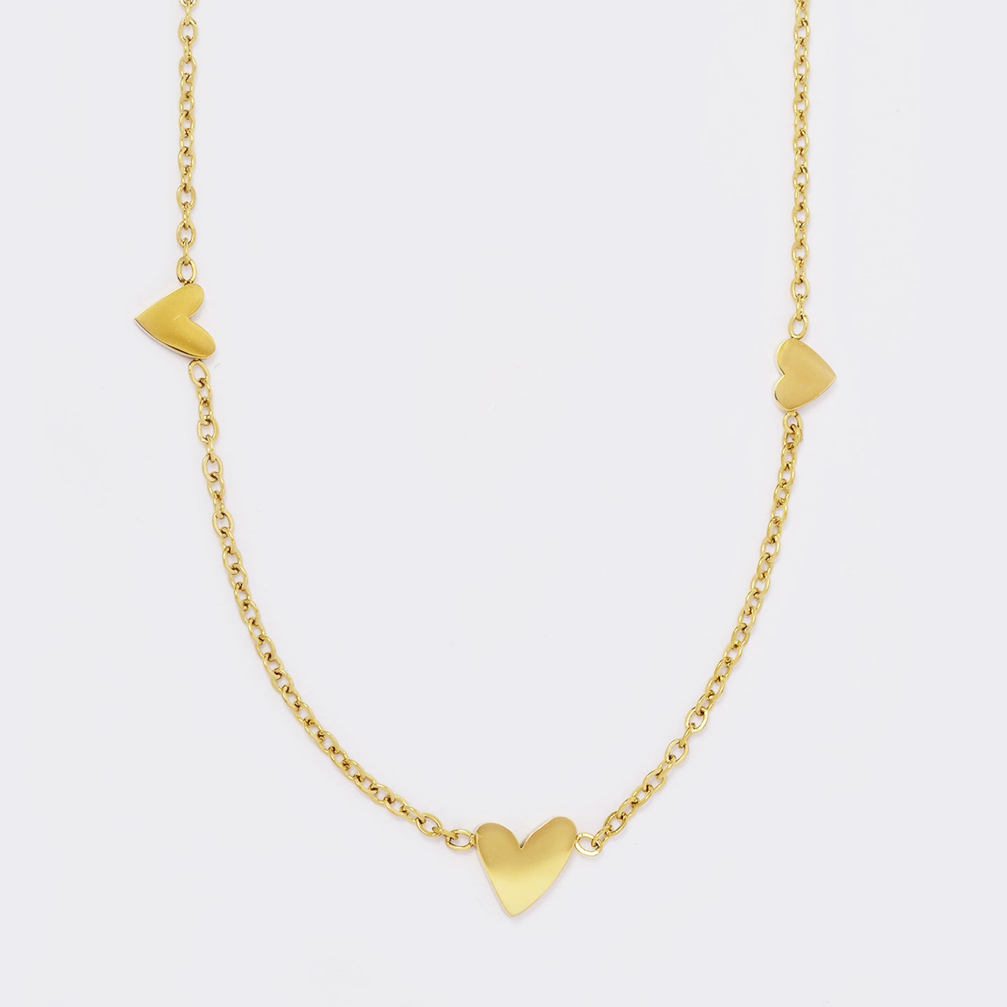 Steel heart disk charm necklace - SSYN5623