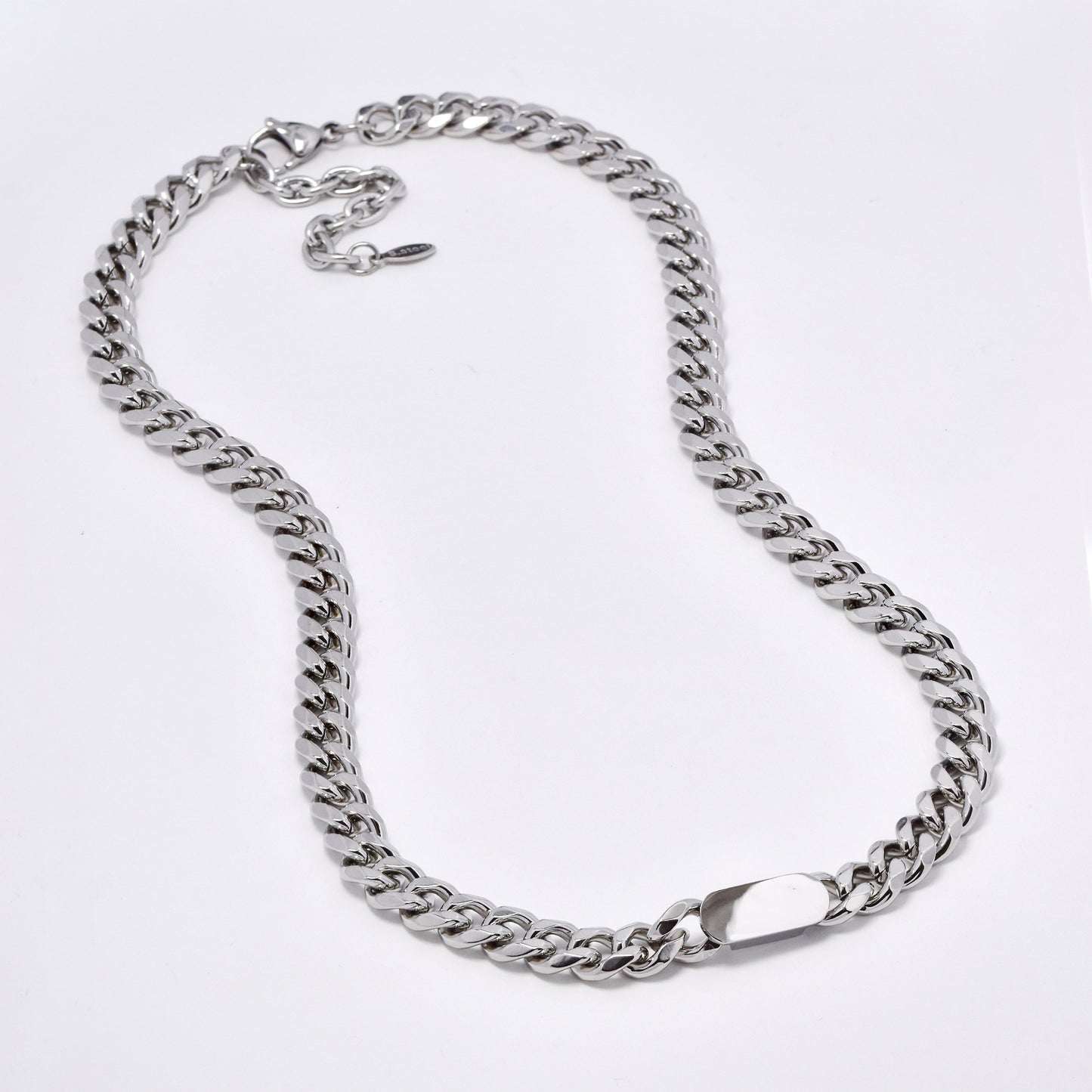 SSYN5914 - Steel chunky curb link necklace