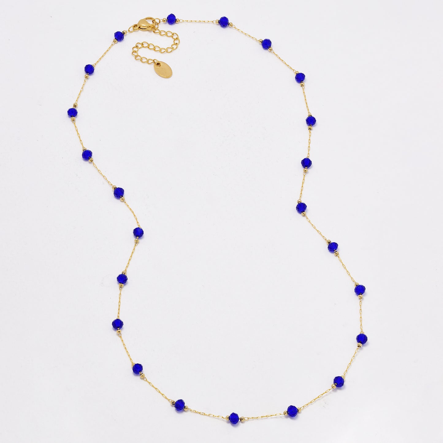 SSYN6417 - St Steel faceted colour bead necklace