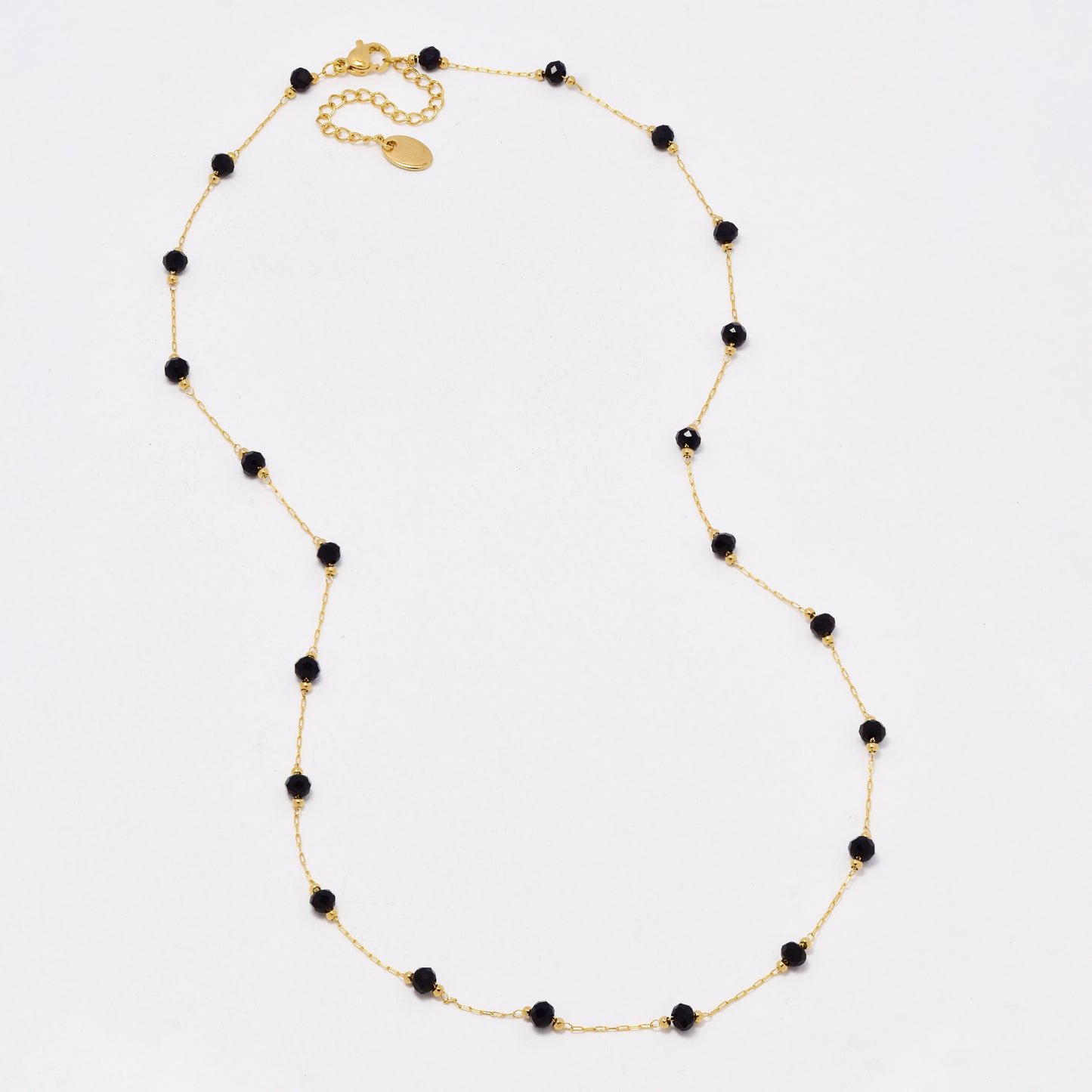 SSYN6417 - St Steel faceted colour bead necklace