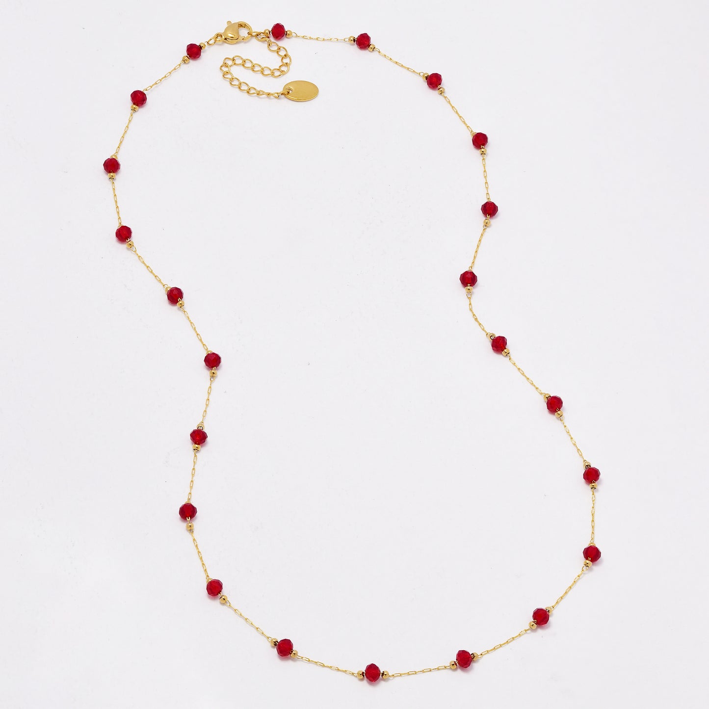 SSYN6417 - St Steel faceted colour bead necklace