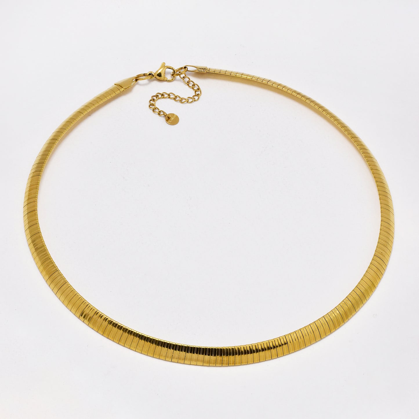 SSYN6420 - St Steel 47cm + 5cm x 7.5mm flex necklace