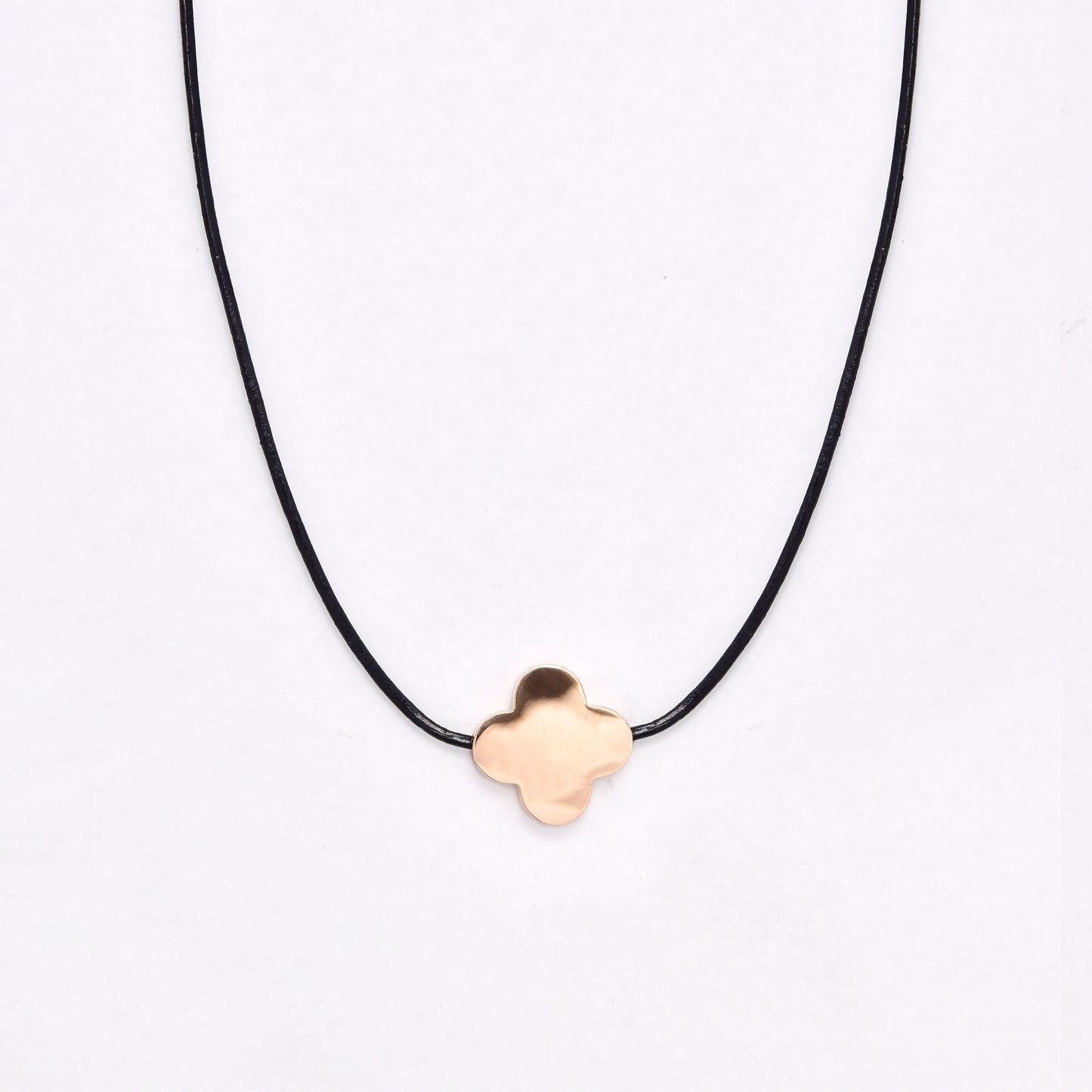 SSYN6478 - St Steel 41cm + 6cm flower rope necklace