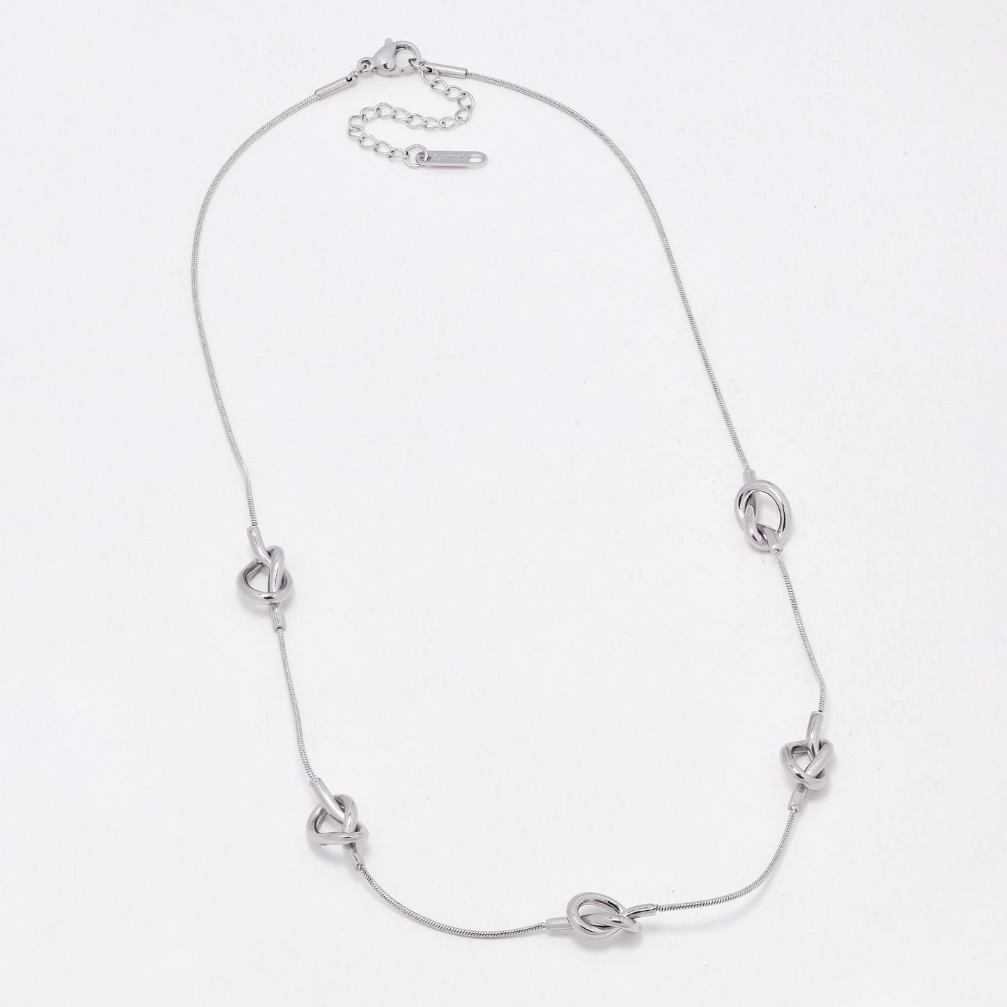 SSYN6544 - St Steel 41cm + 5cm tripple knot necklace