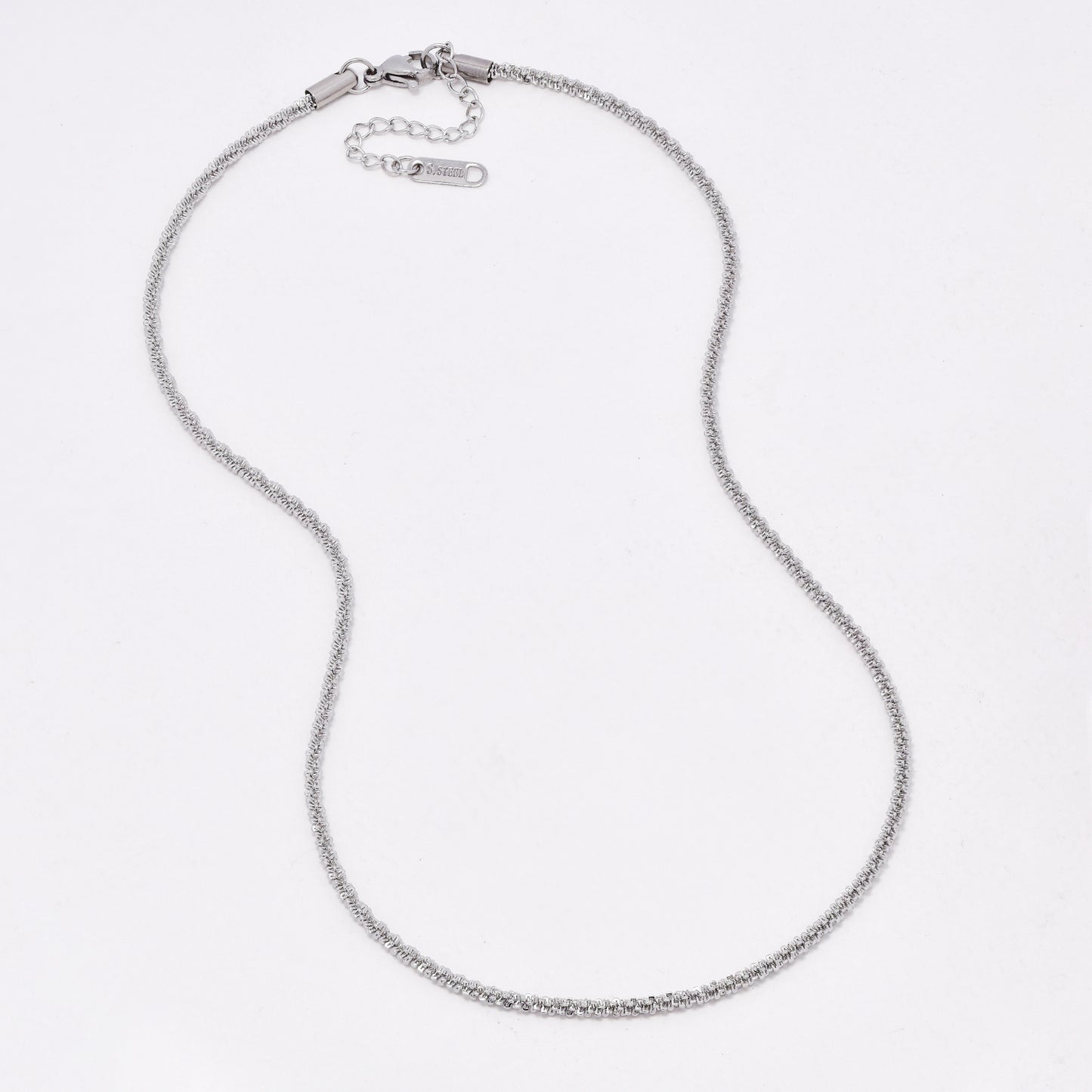 SSYN6549 - St Steel 44cm + 4.5cm x 2.5mm fancy link necklace