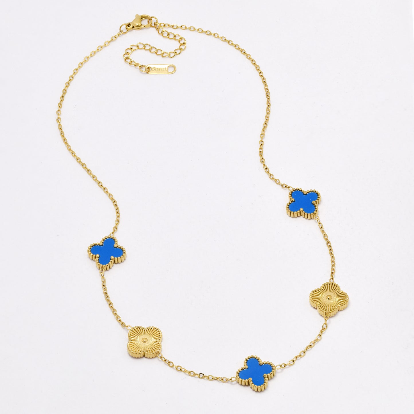 SSYN6562 - St Steel four-leaf clover necklace