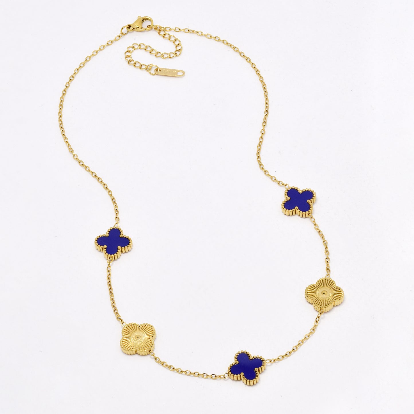 SSYN6562 - St Steel four-leaf clover necklace