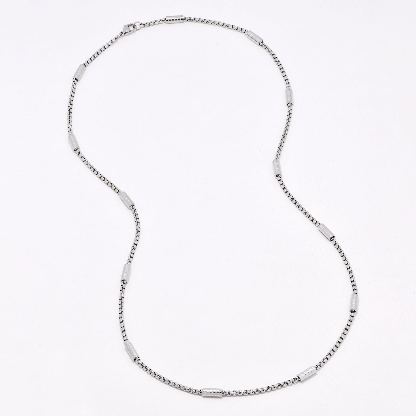 SSYN6578 - St Steel 59.5cm x 2.7mm fancy box necklace