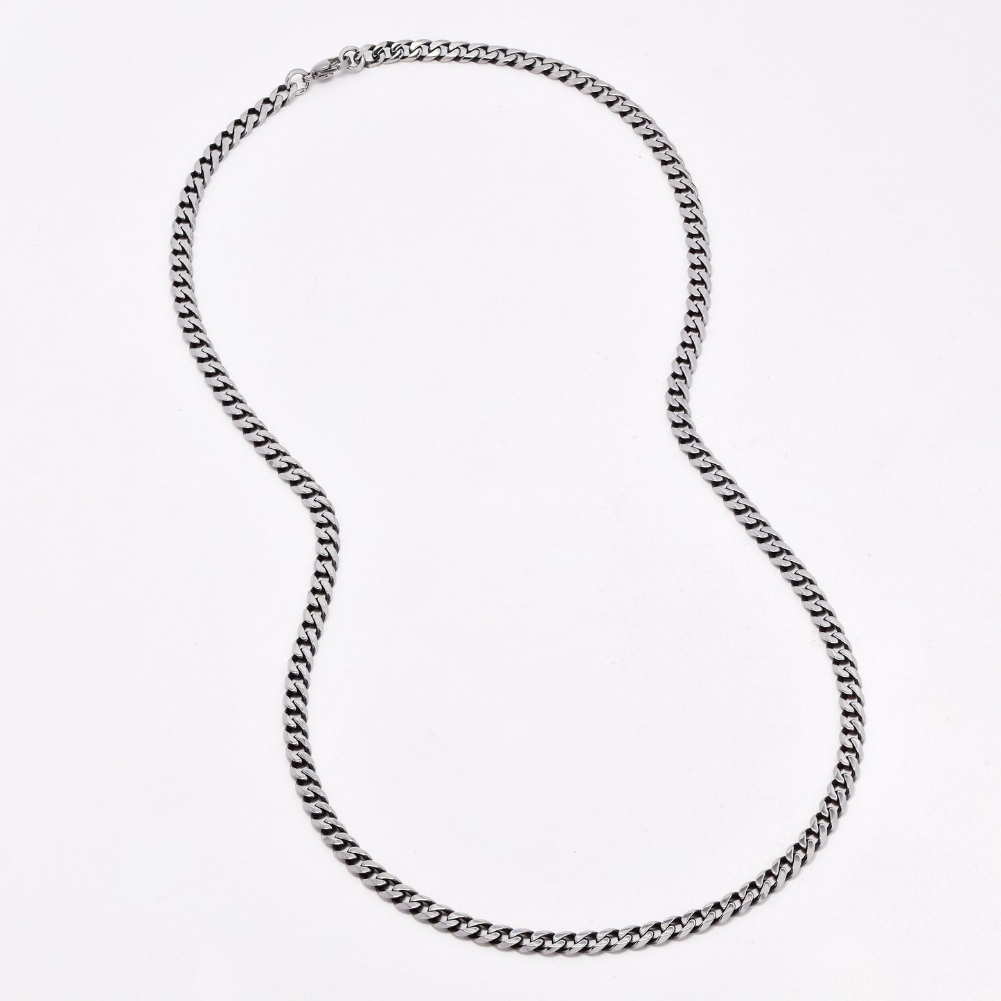 SSYN6579 - St Steel 59.7cm x 5mm oxidised curb chain