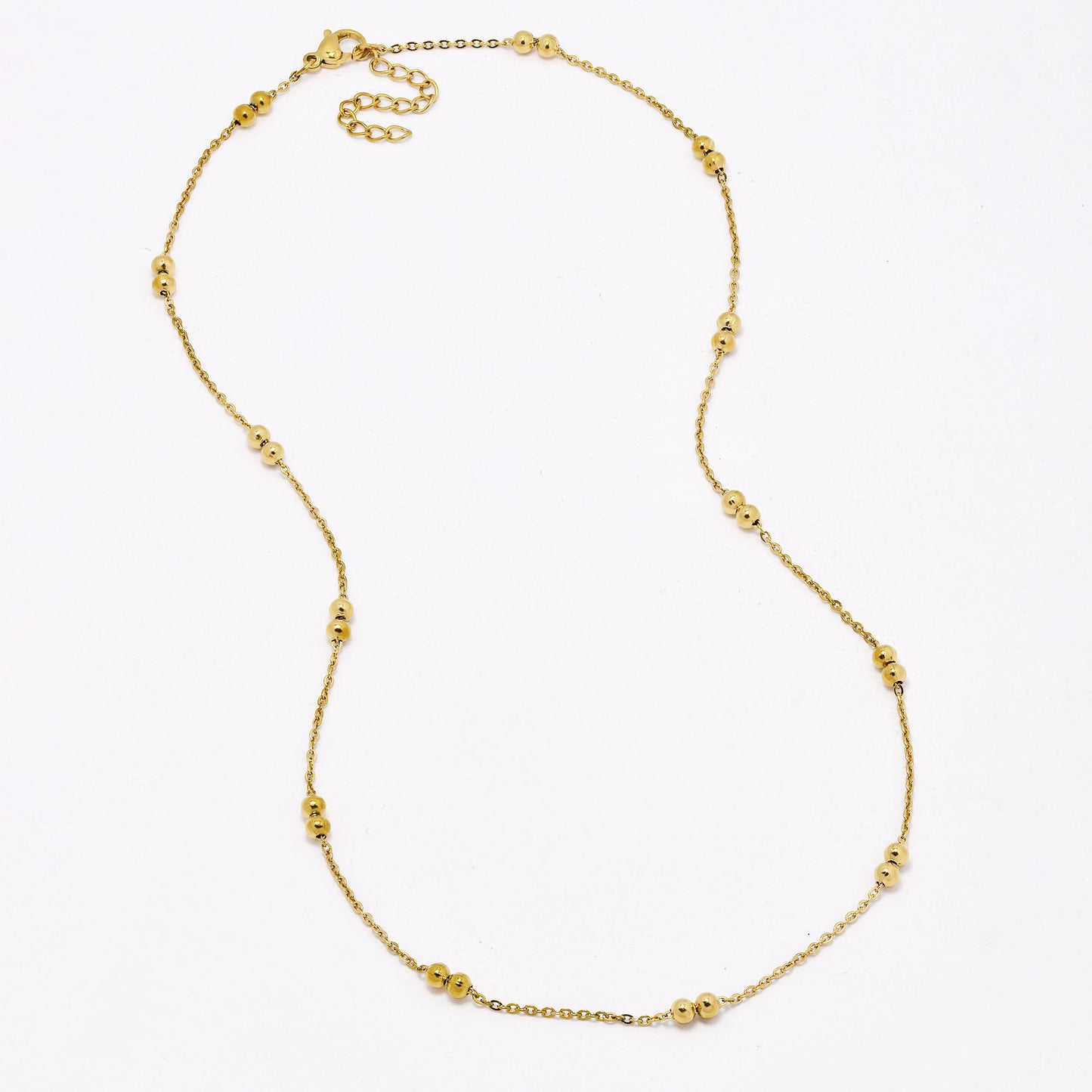 SSYN6624 - St Steel 2 pack 45cm + 5cm x 1.5mm ball chain necklace