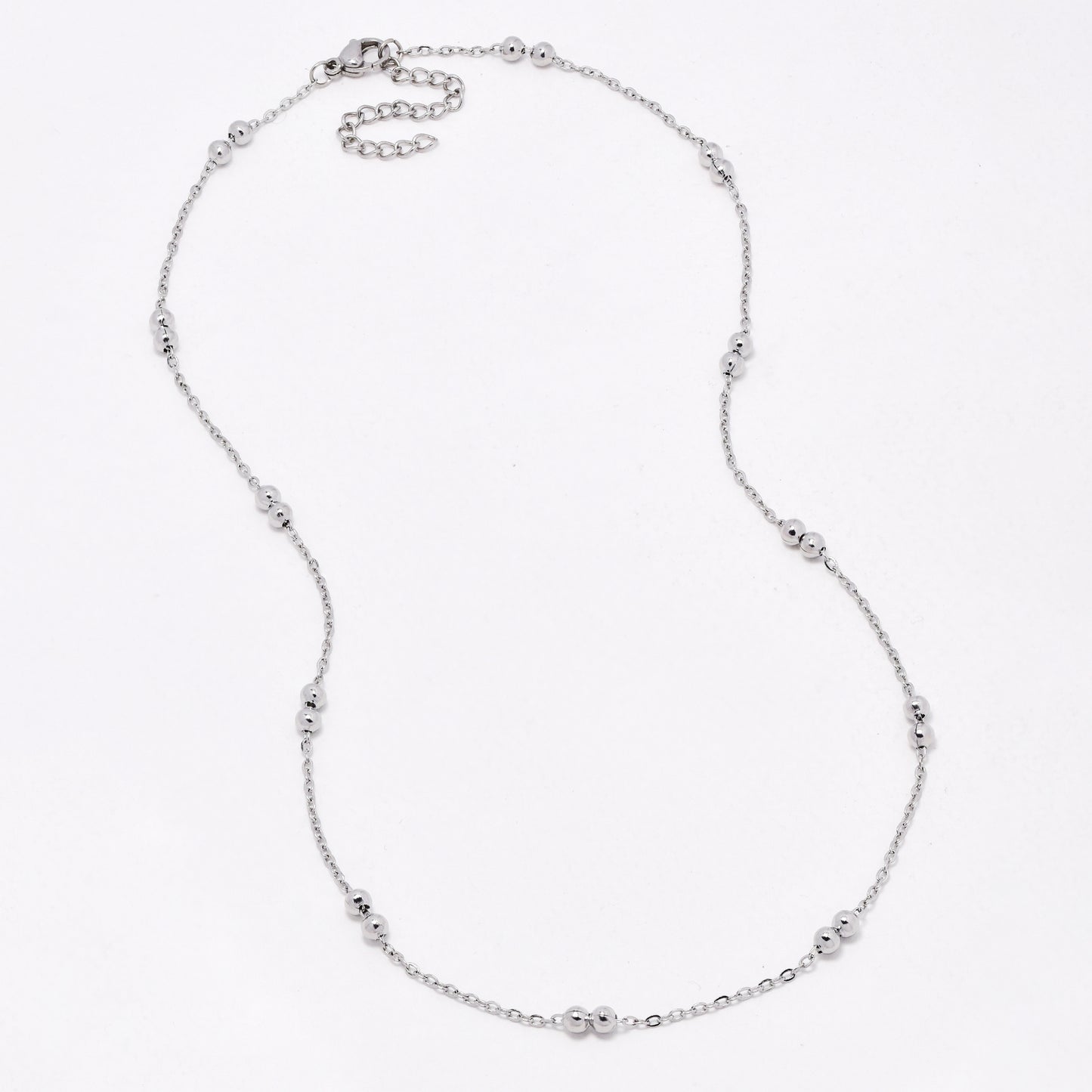 SSYN6624 - St Steel 2 pack 45cm + 5cm x 1.5mm ball chain necklace