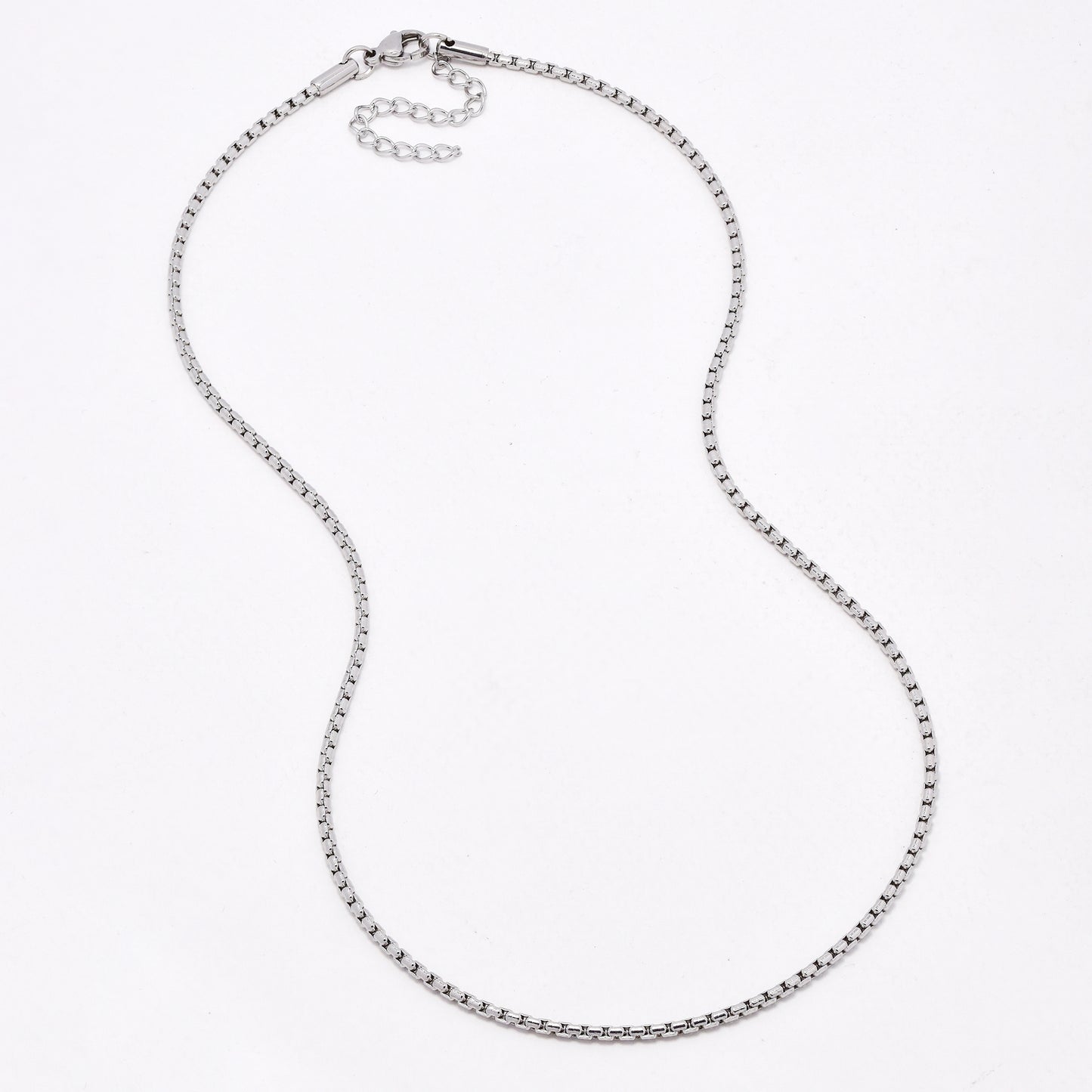 SSYN6651 - St Steel 2 pack 45cm + 5cm x 2mm box chain