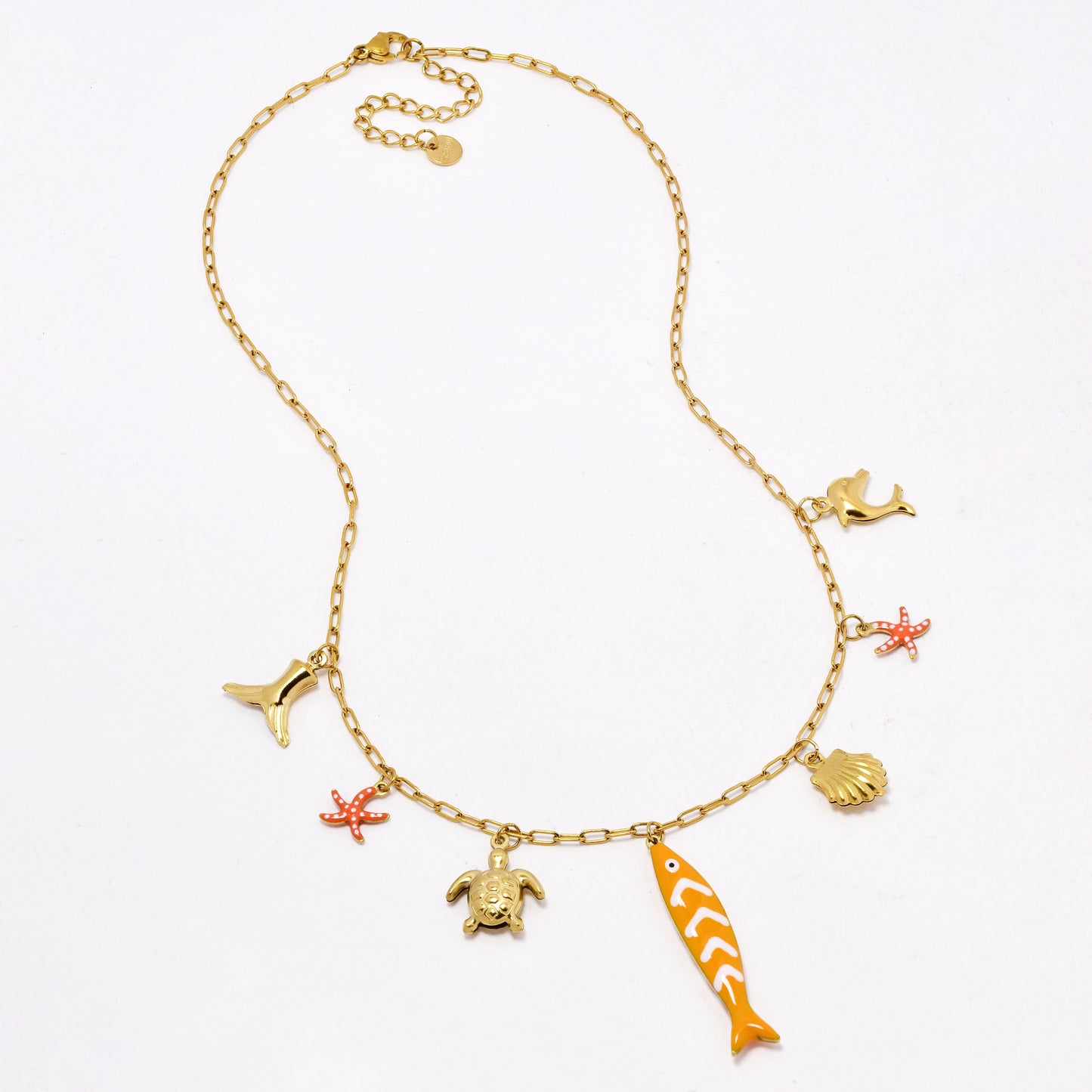 SSYN6655 - St Steel sea life charm necklace