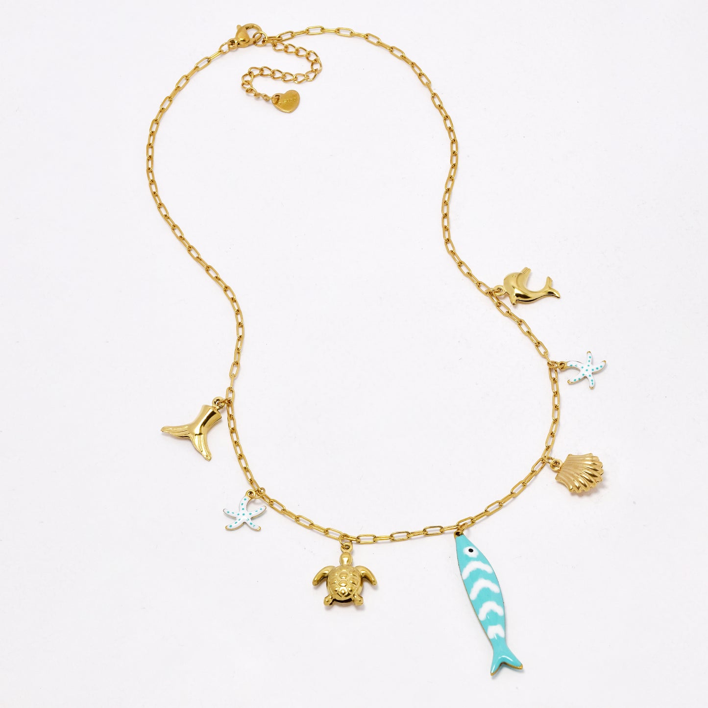 SSYN6655 - St Steel sea life charm necklace