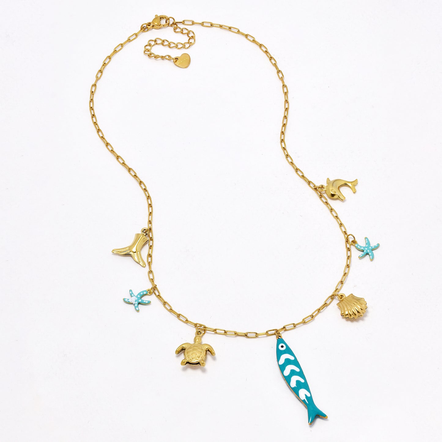 SSYN6655 - St Steel sea life charm necklace