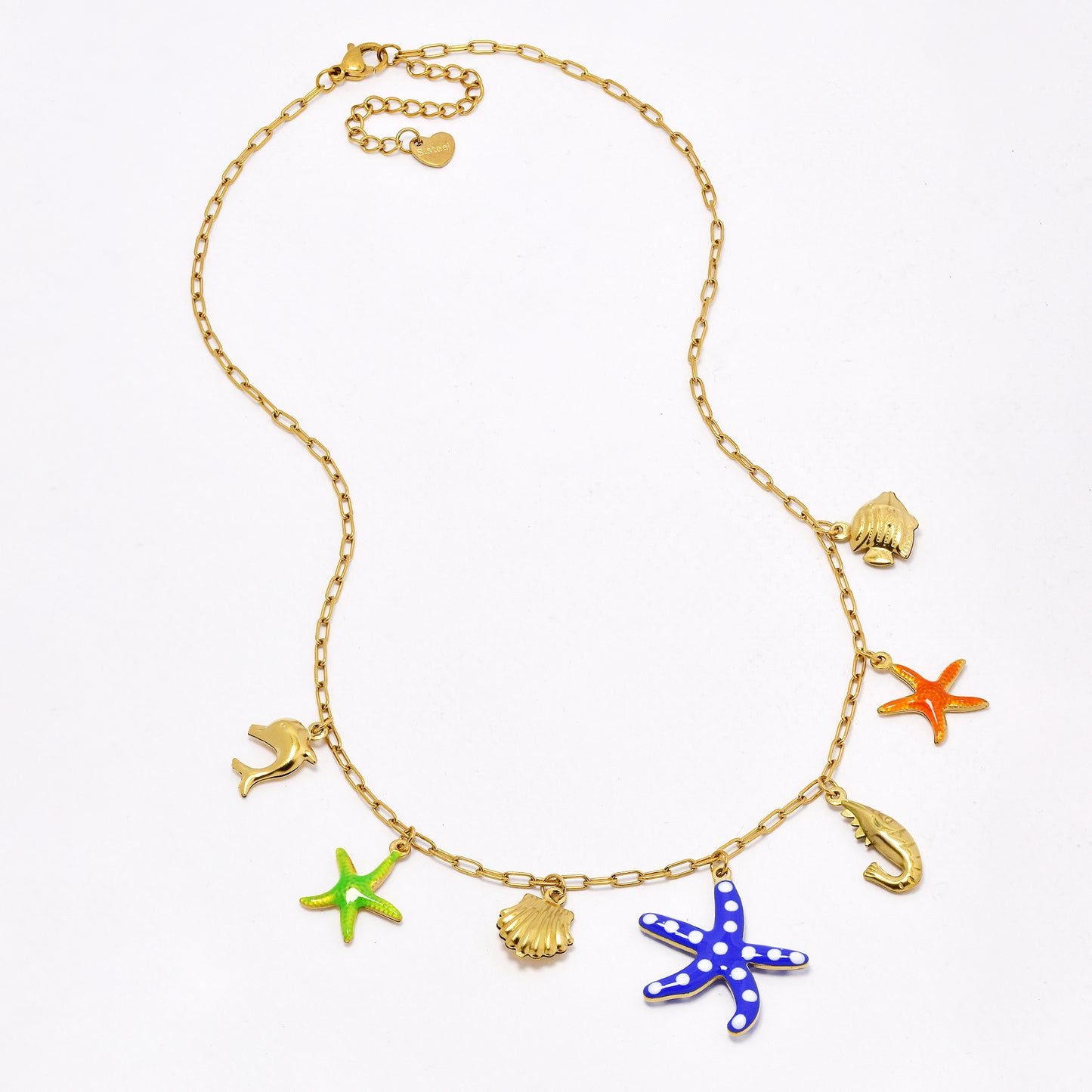 SSYN6656 - St Steel sea life charm necklace
