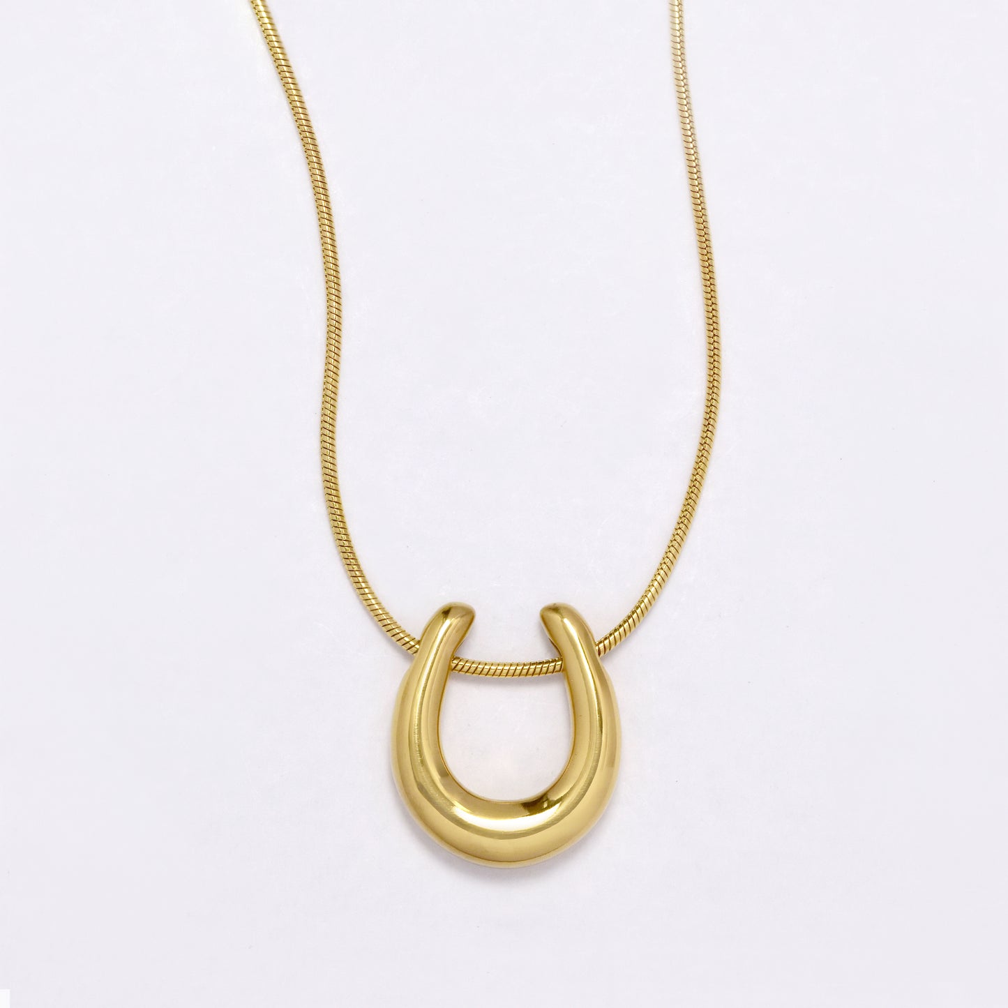 SSYN6893 - Steel horseshoe necklace