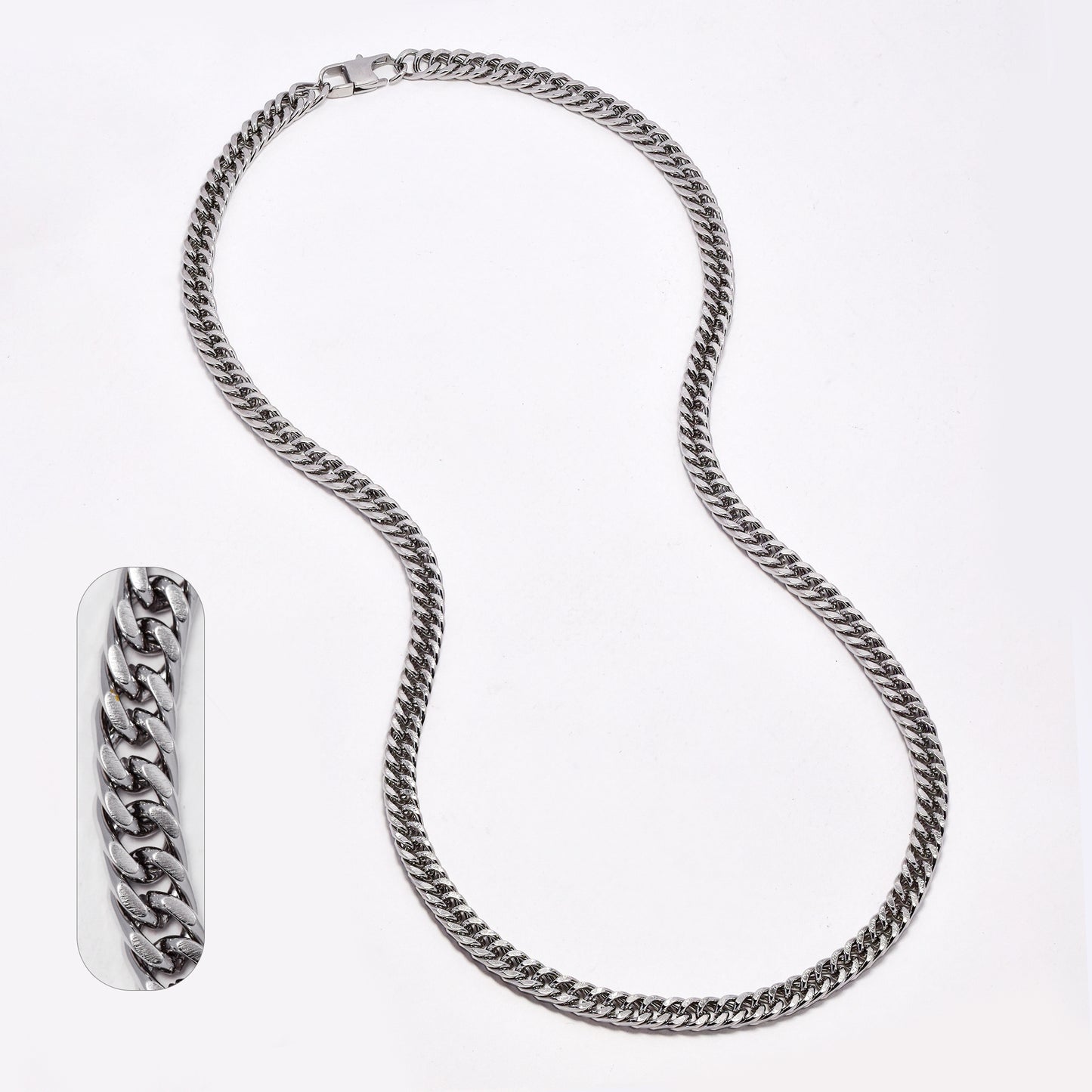 SSYN6923 - St Steel 6mm x 55cm tight curb necklace