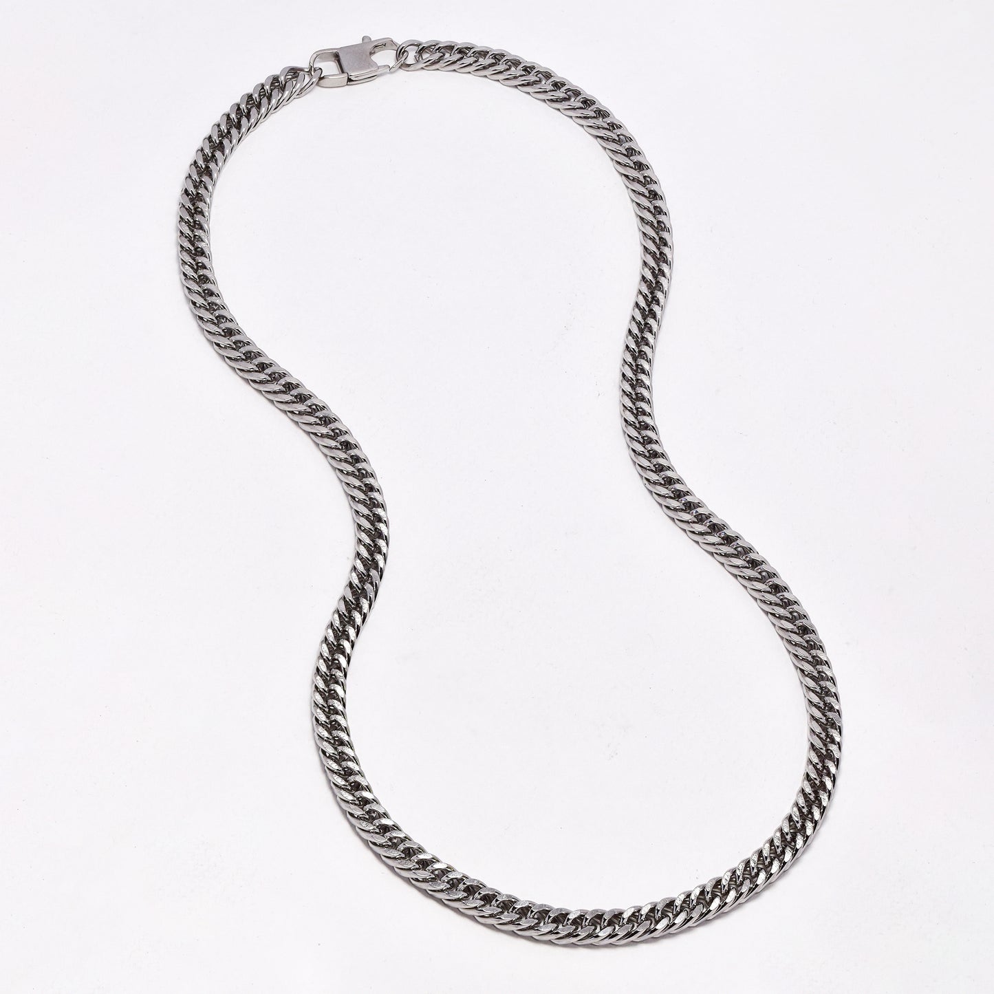 SSYN6924 - St Steel 7mm x 55cm tight curb necklace
