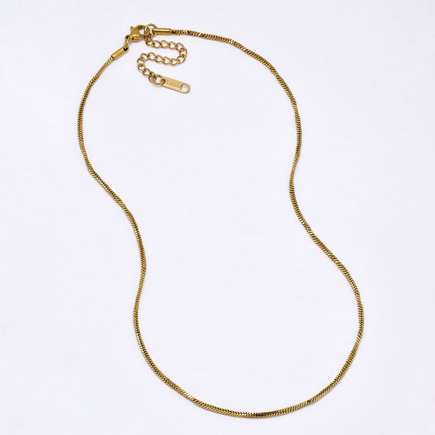 SSYN6946 - Steel 2 pack 40.5cm + 5cm x 2mm twisted box chain
