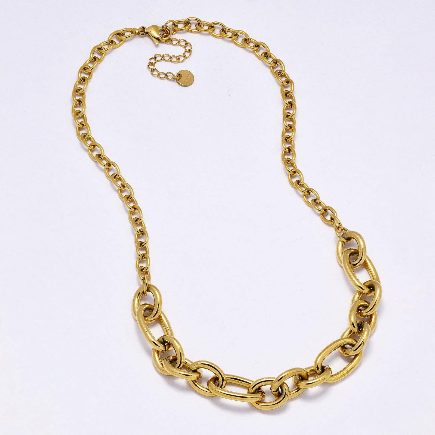 SSYN6998 - Steel 45.5cm x 5mm chunky oval link necklace