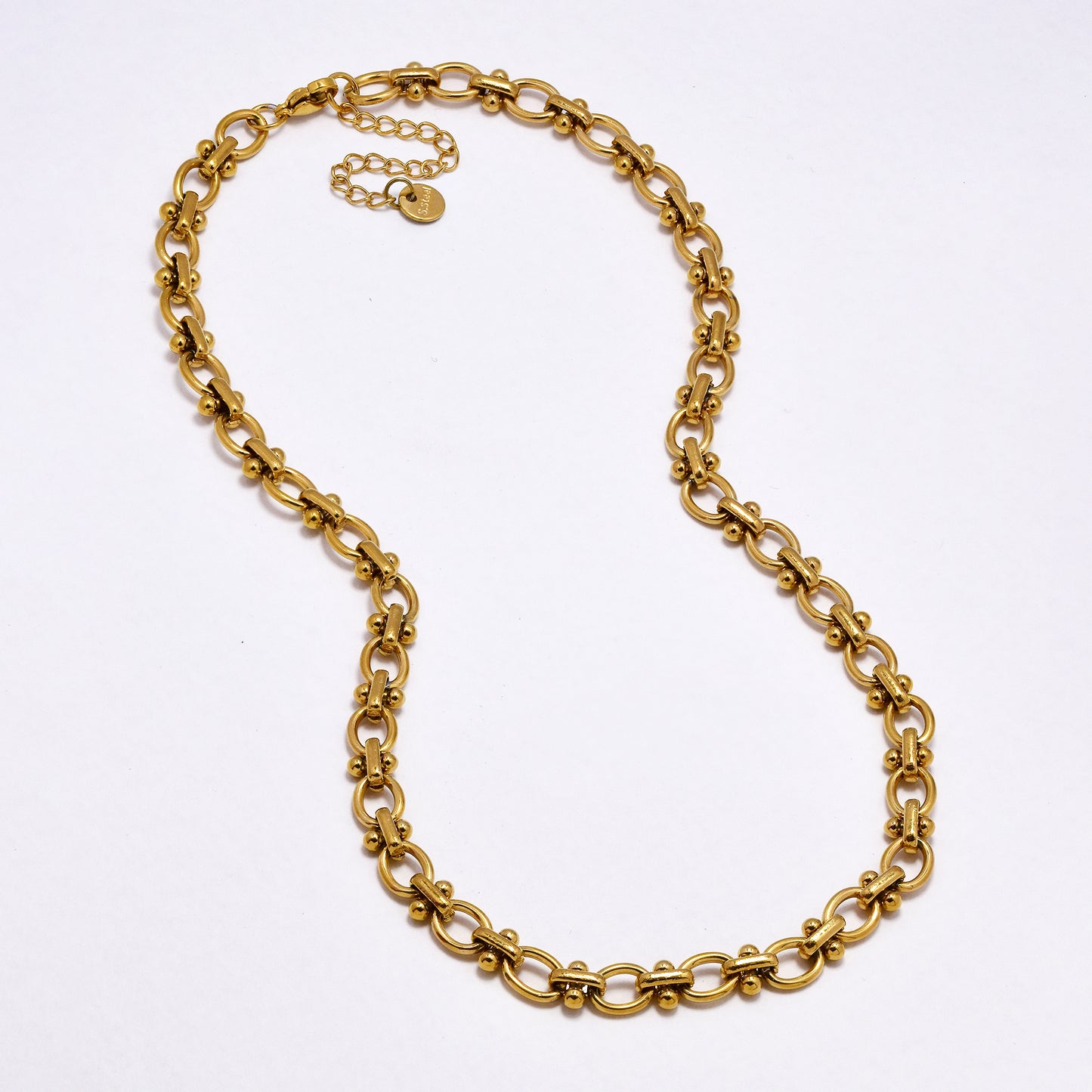 SSYN7019 - Steel 42cm + 5cm x 7mm oval link chain