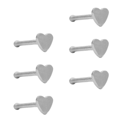 6 Pack Stainless steel heart piercing