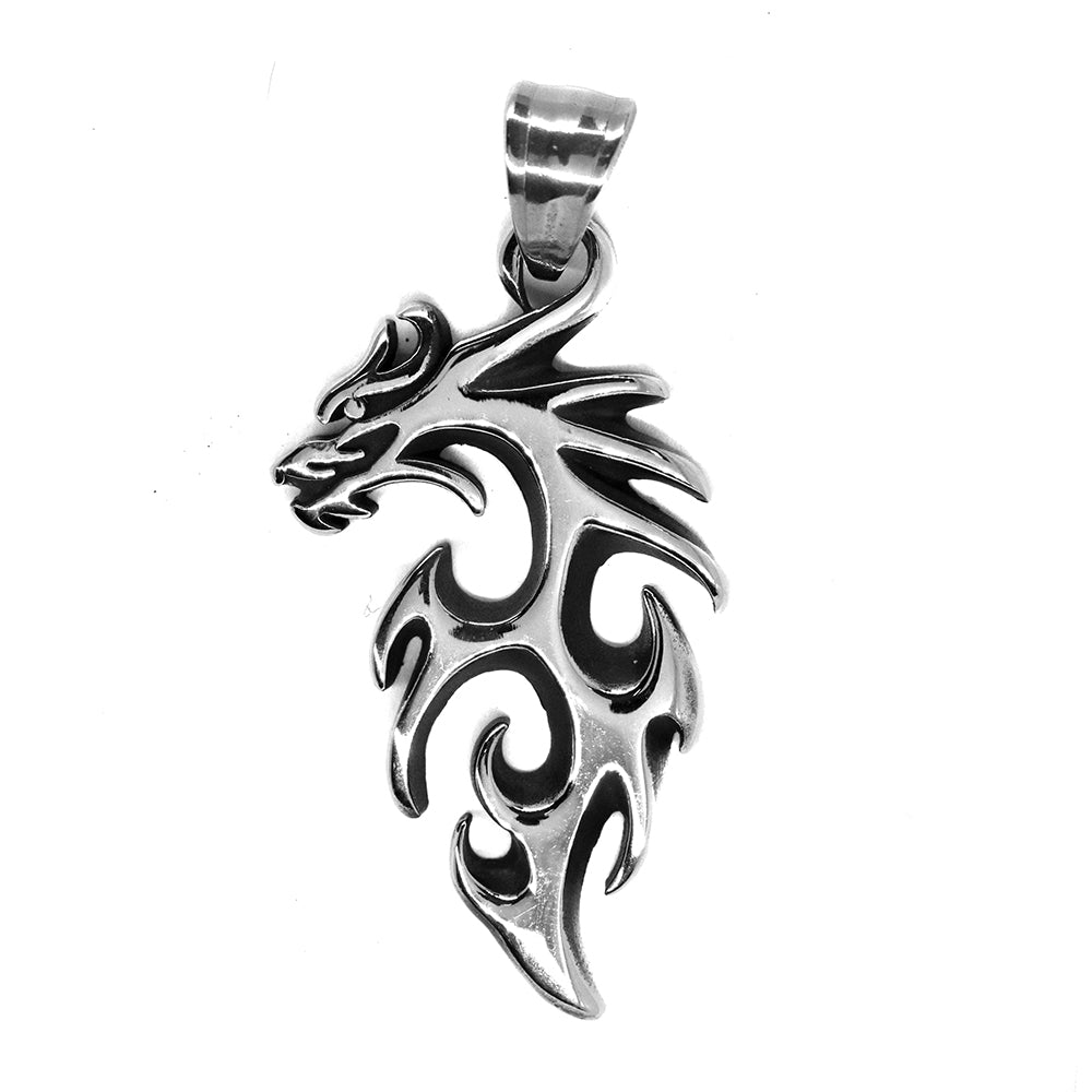 Stainless steel tribal dragon pendant - SSYP2173
