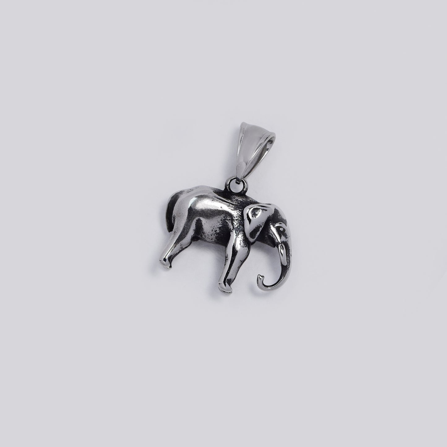 Stainless steel oxidized elephant body pendant - SSYP5455