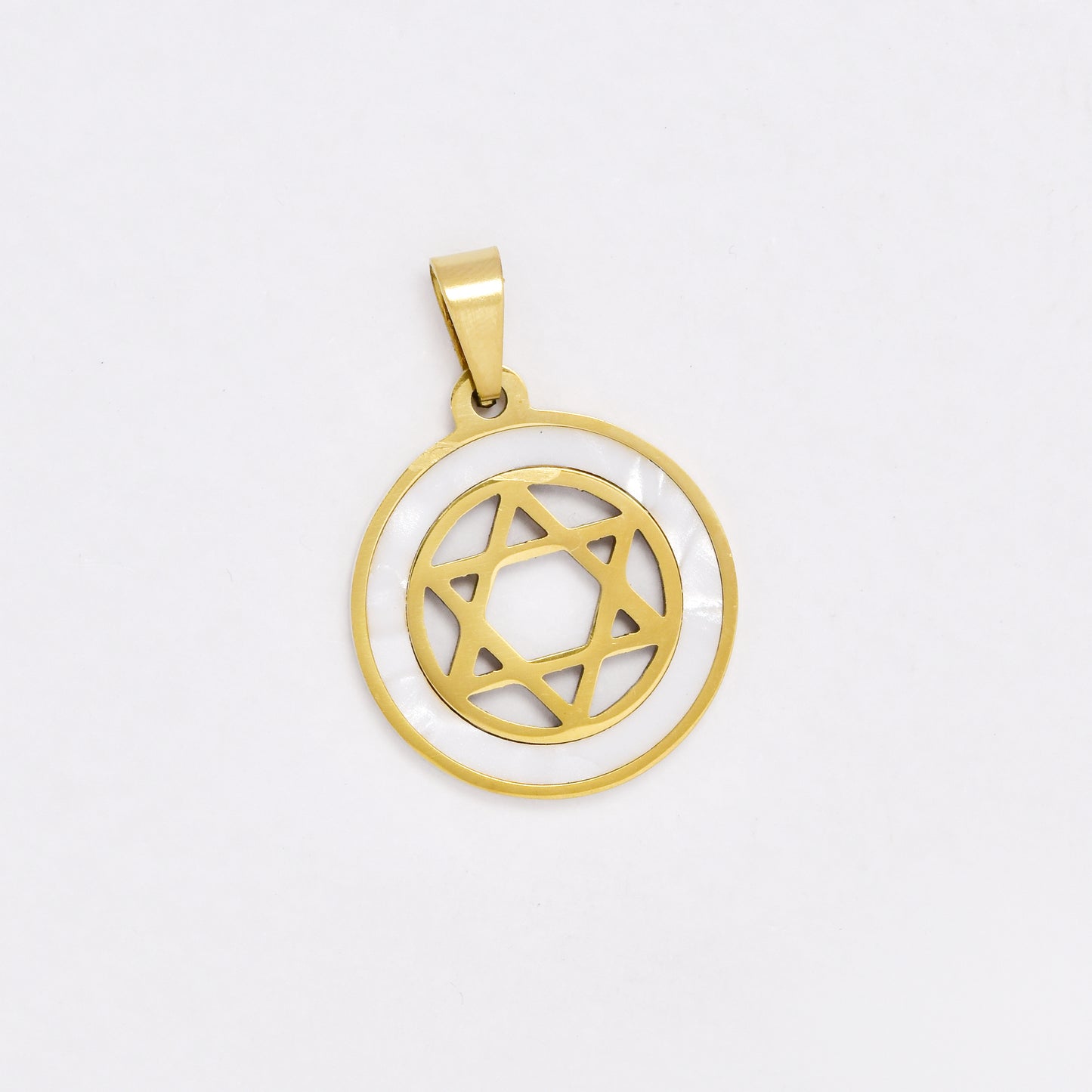 SSYP6449 - St Steel 20mm star of David pendant