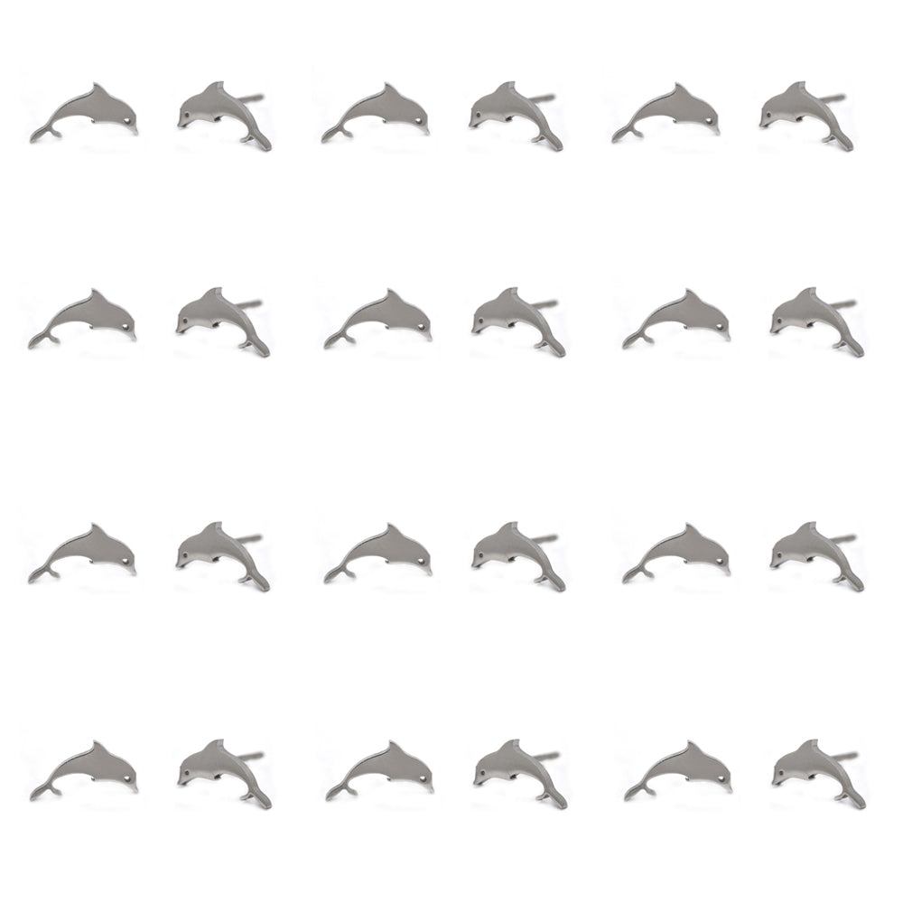 Stainless steel 12 pack dolphin studs - SSYPK4451