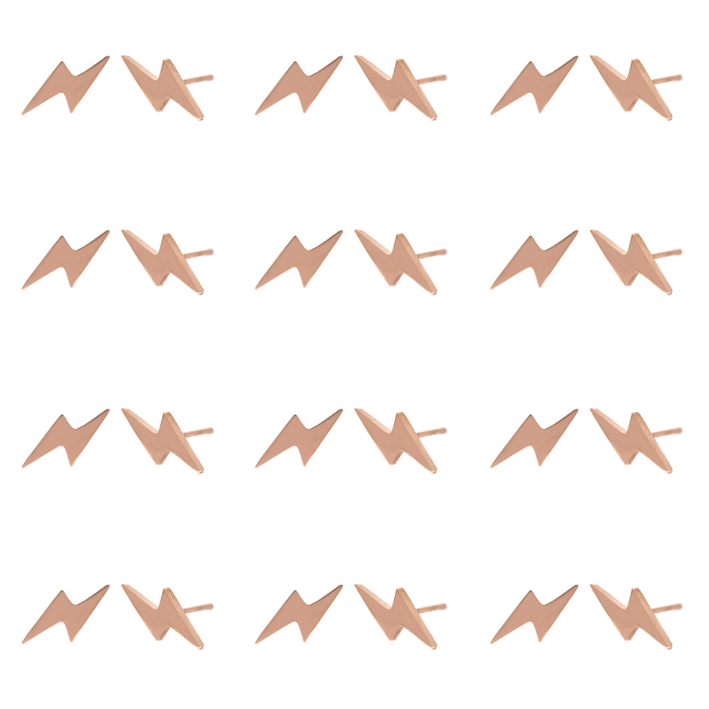 12 pack Stainless steel lightning bolt stud earrings - SSYPK4457