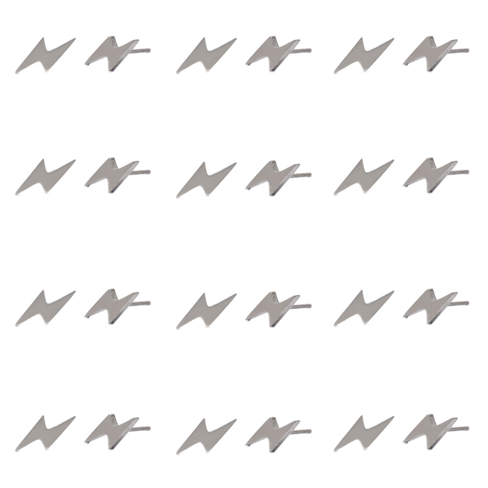 12 pack Stainless steel lightning bolt stud earrings - SSYPK4457