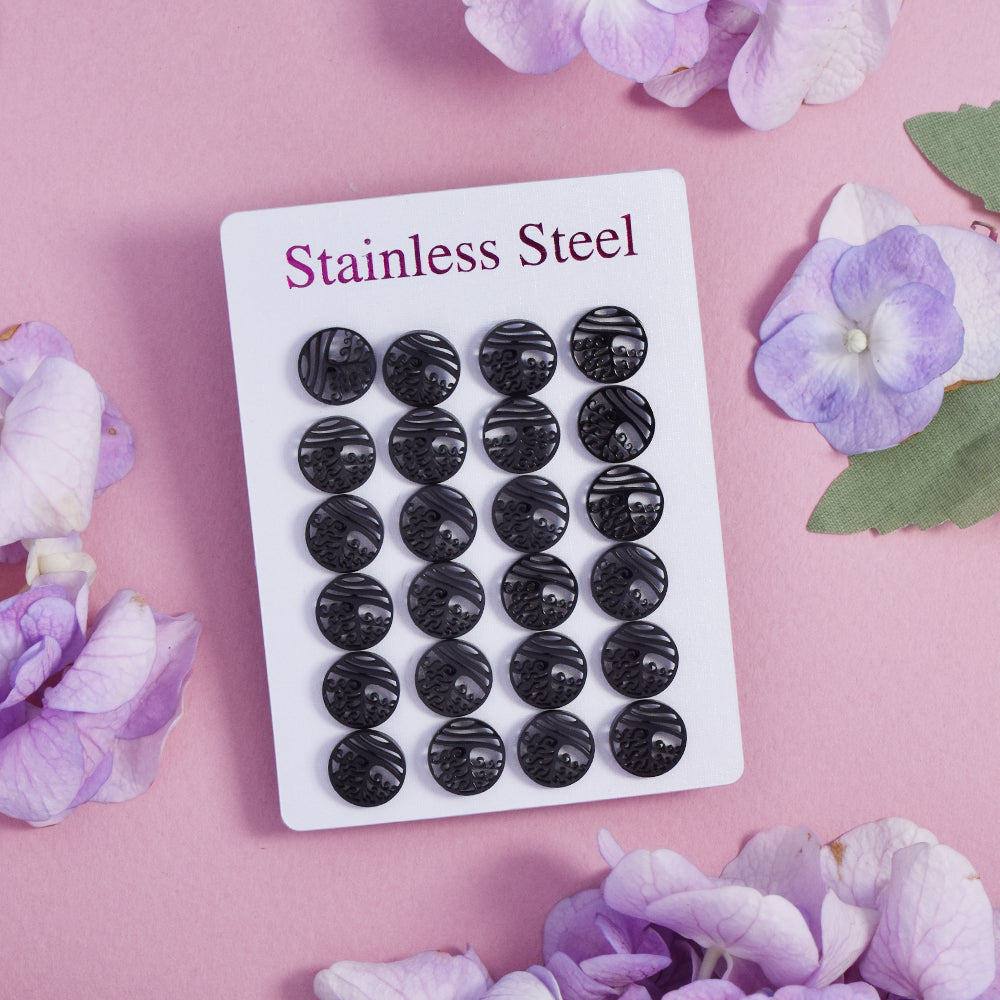 12 pack Stainless steel tree circle studs - SSYPK4706