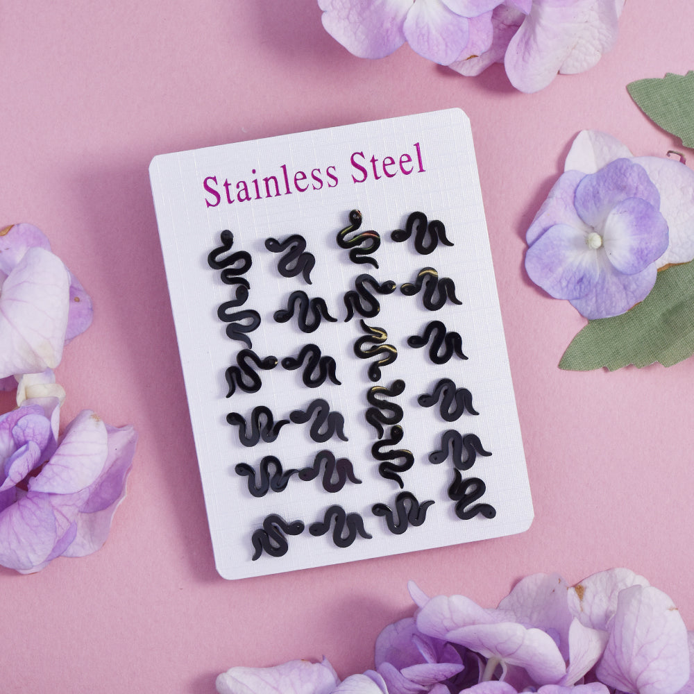12 Pack Stainless steel snake studs - SSYPK4713K