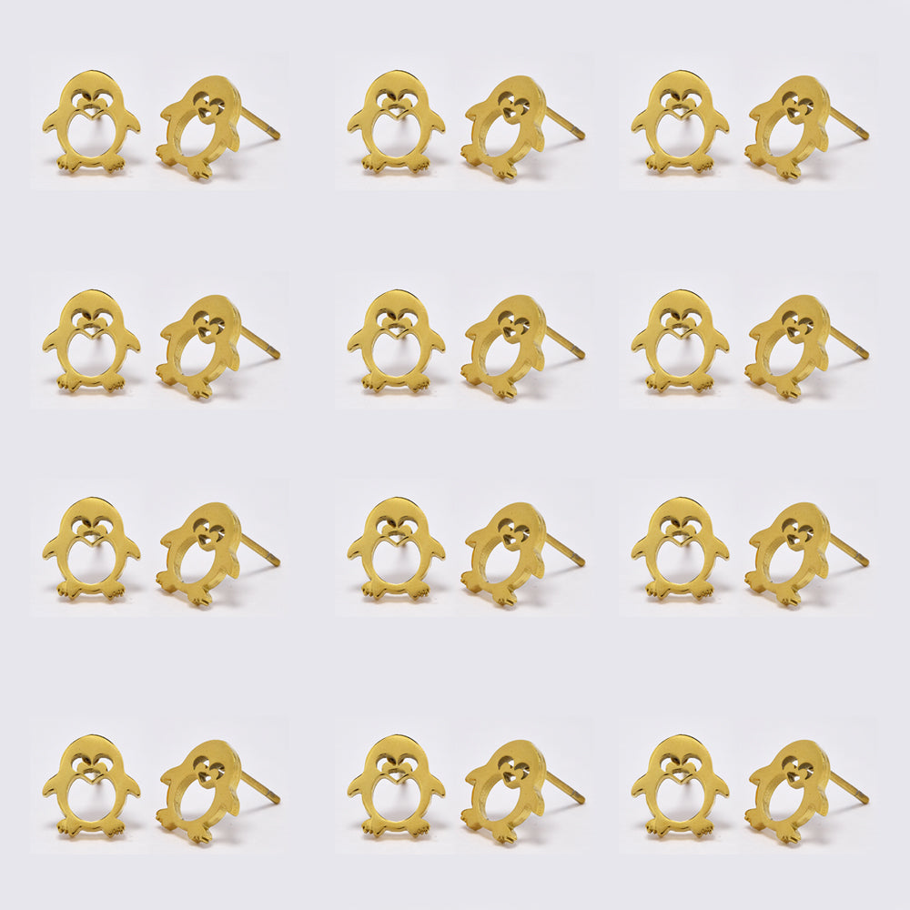 Stainless steel 12 pack penguin studs - SSYPK5160