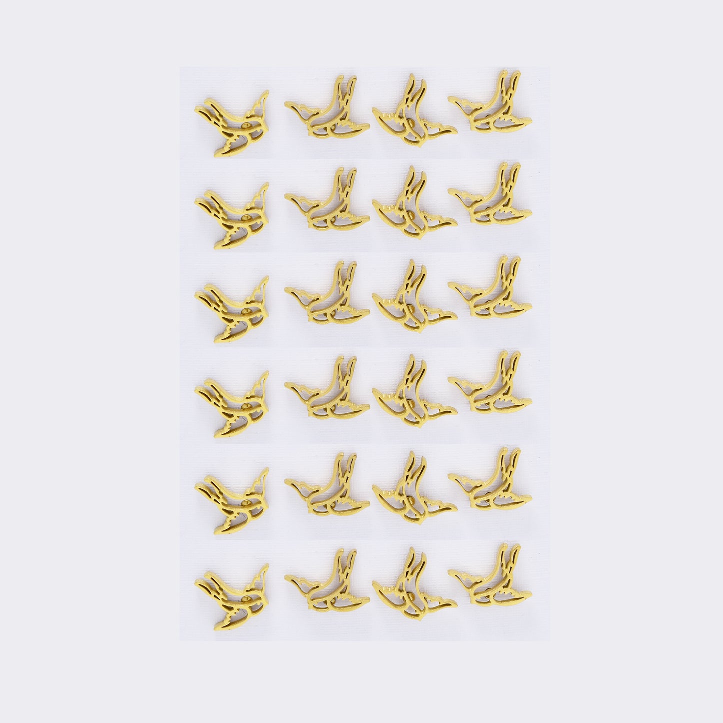 Stainless steel 12 pack cutout bird studs - SSYPK5403