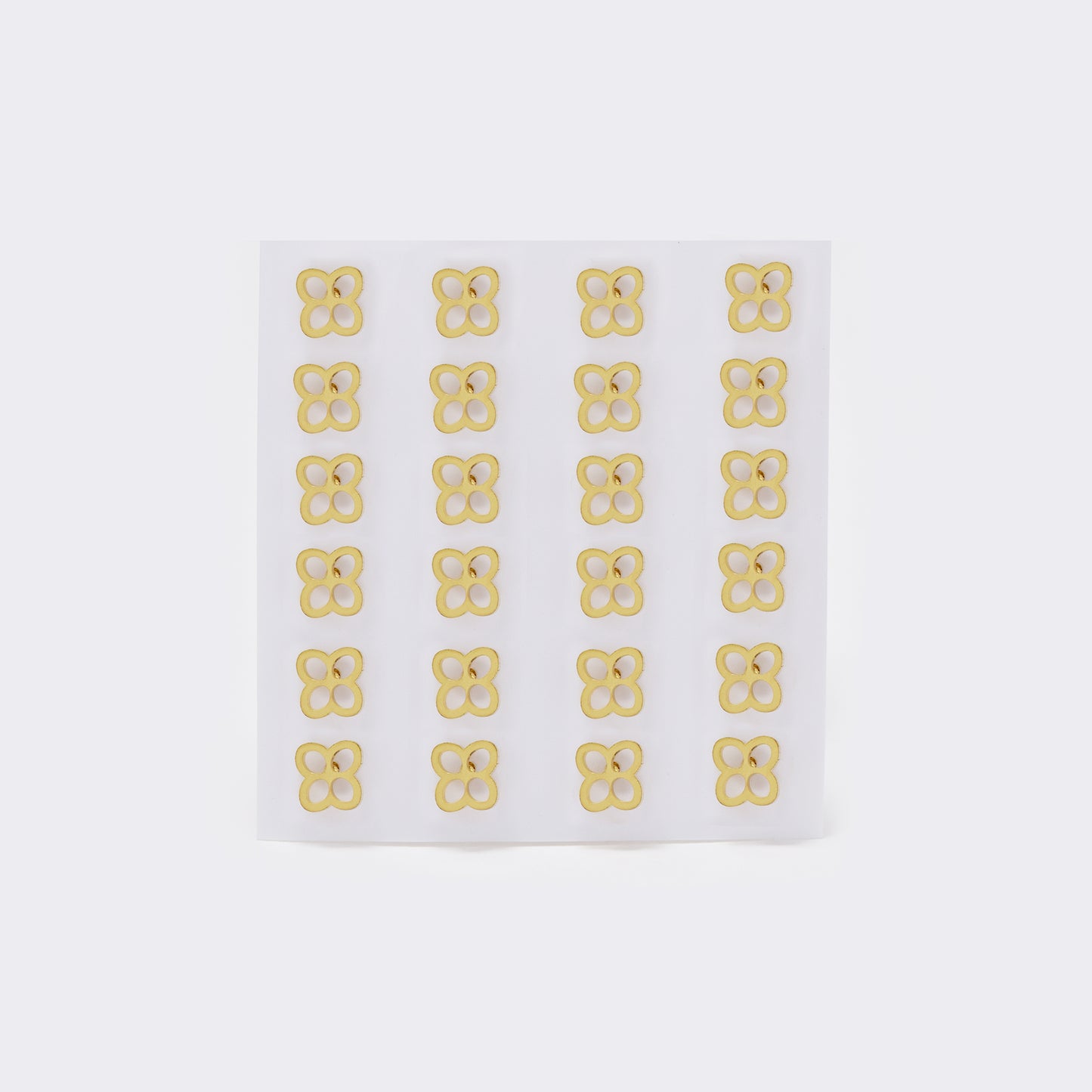 Stainless steel cutout 4 petal flower 12 pack gold studs - SSYPK5531