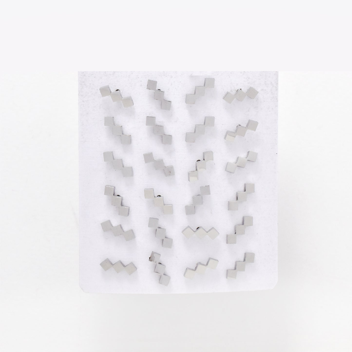 SSYPK6567 - St Steel 12 pack 11mm x 3.5mm geometric bar studs