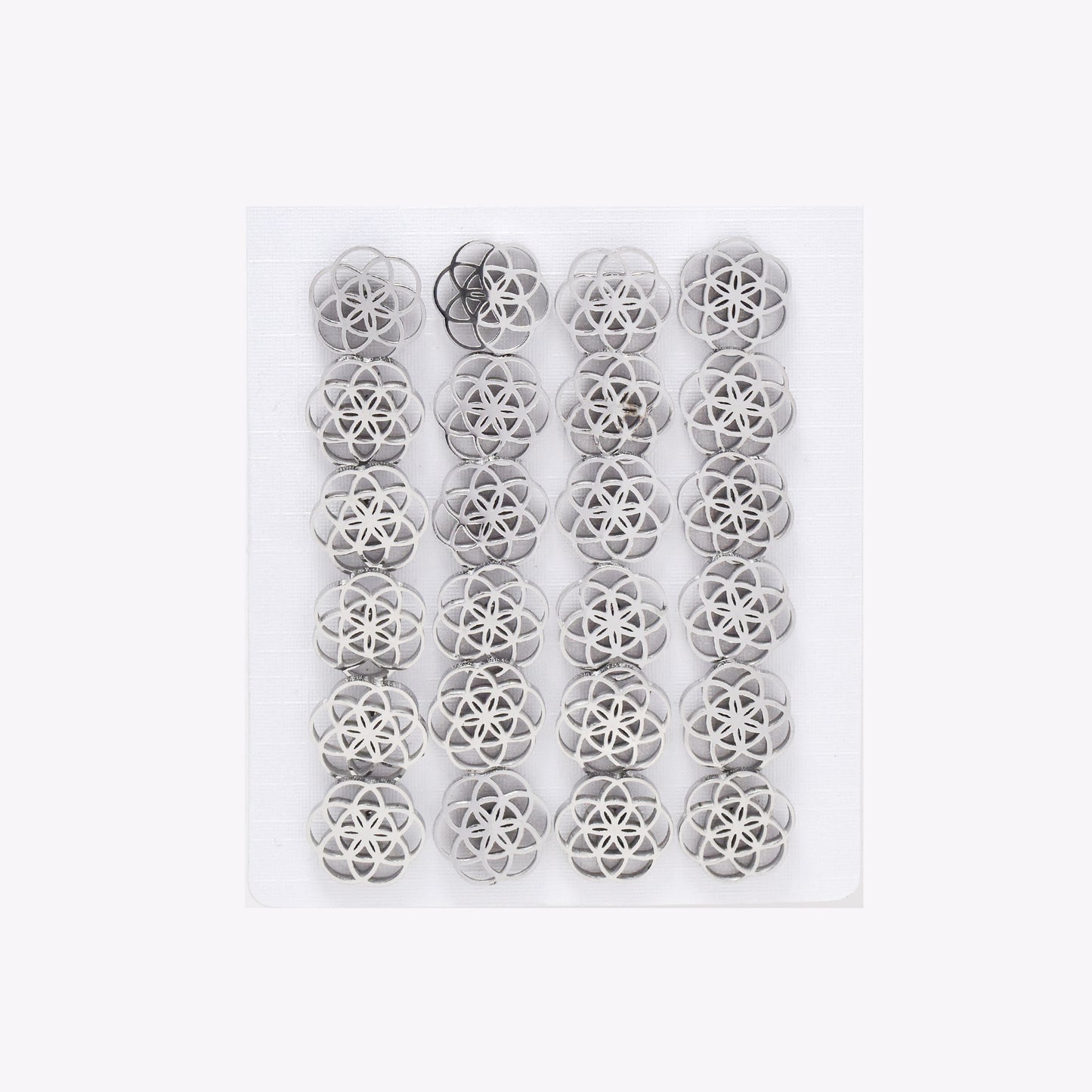 SSYPK6571 - St Steel 12 pack 11mm flower circle studs