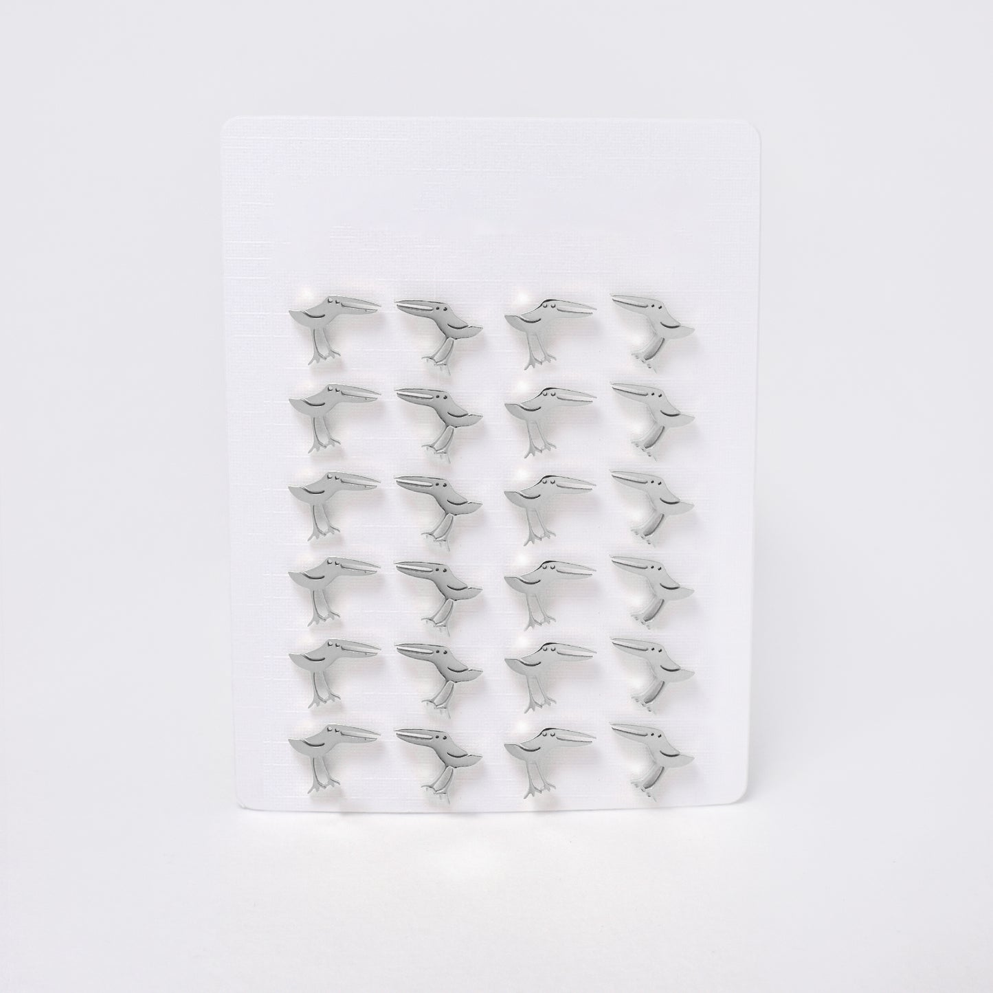 SSYPK7376 - Steel 12 pack toucan stud earrings