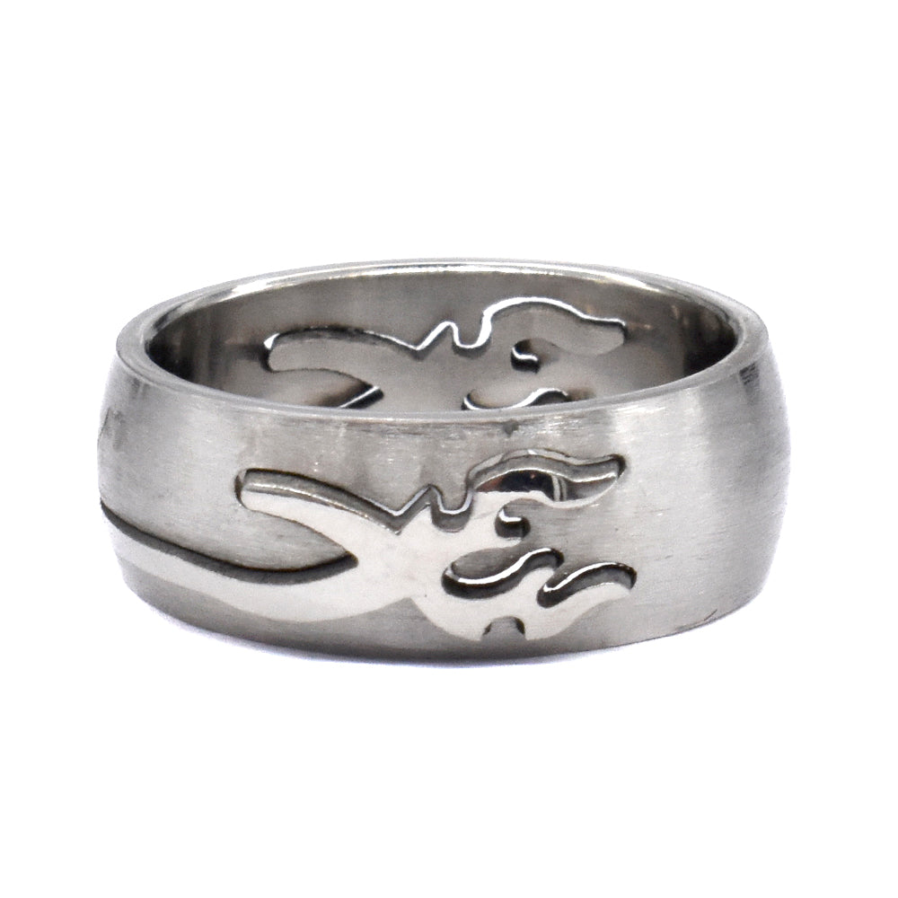 Stainless steel cutout tribal ring - SSYR099