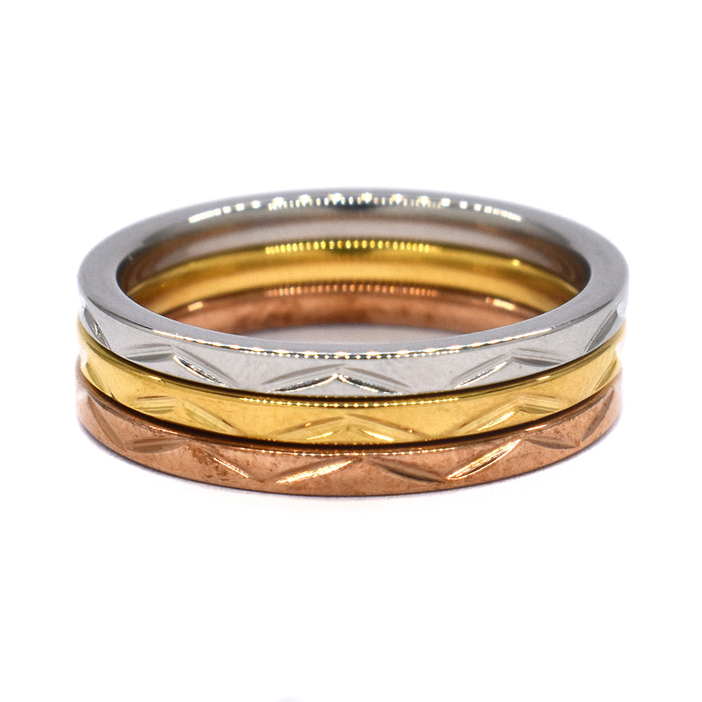 Stainless steel band set ring - SSYR1518