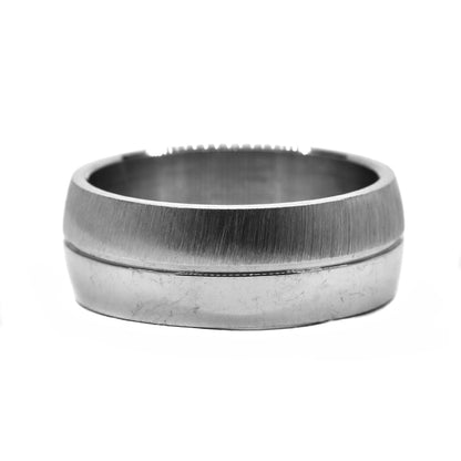 Stainless steel matte and shiny ring