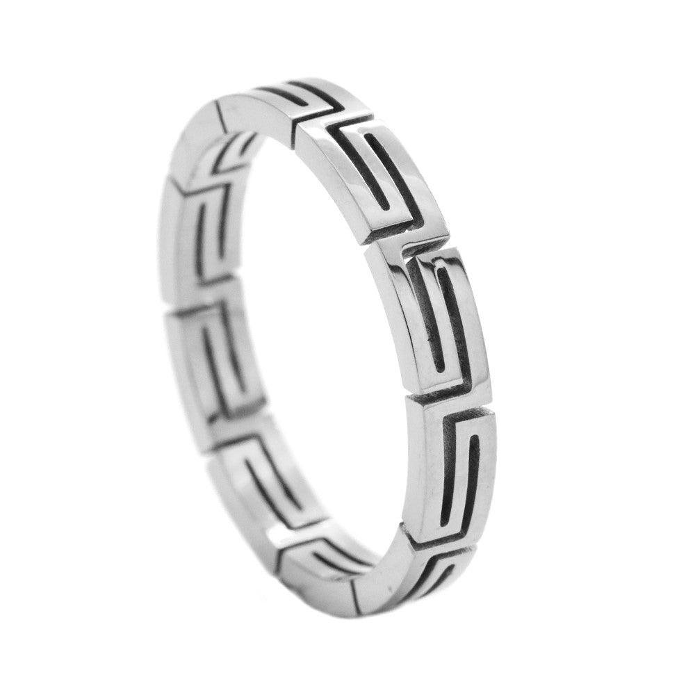 Stainless steel maize design band ring - SSYR3552