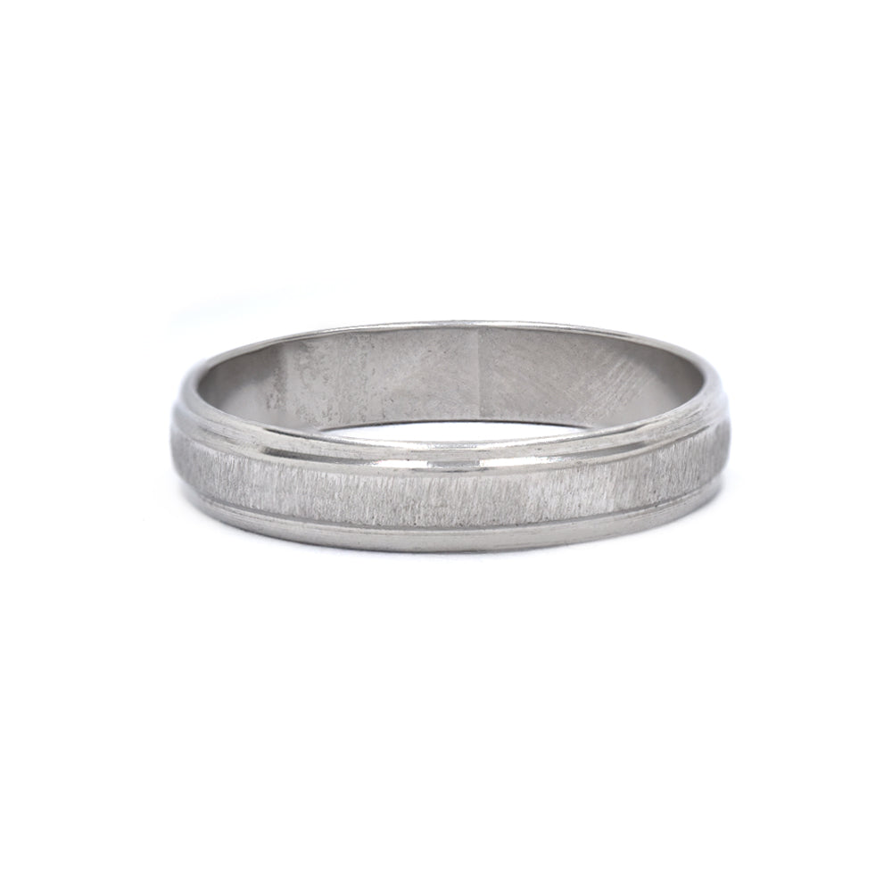 Stainless steel narrow matte inlay ring - SSYR4575